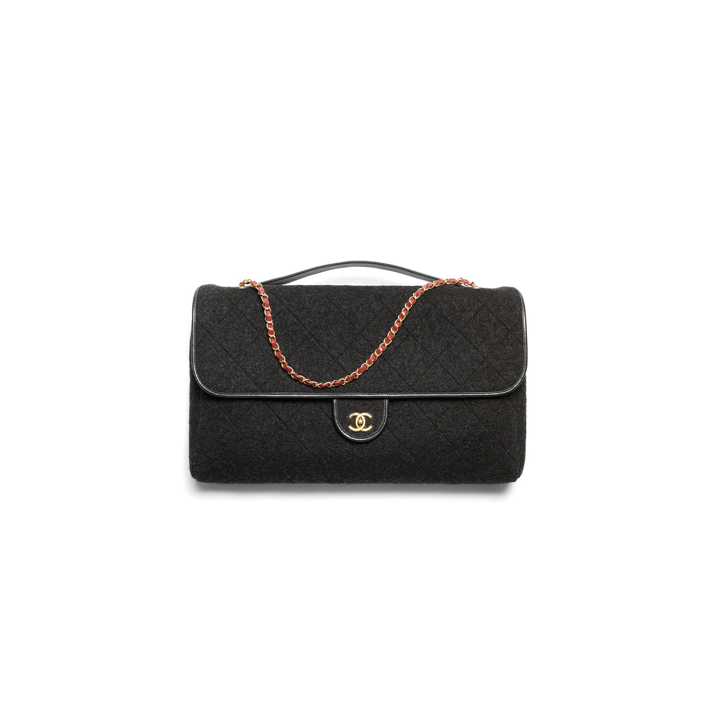 Ch**el maxi flap bag with top handle as5852 (56*33*7cm)
