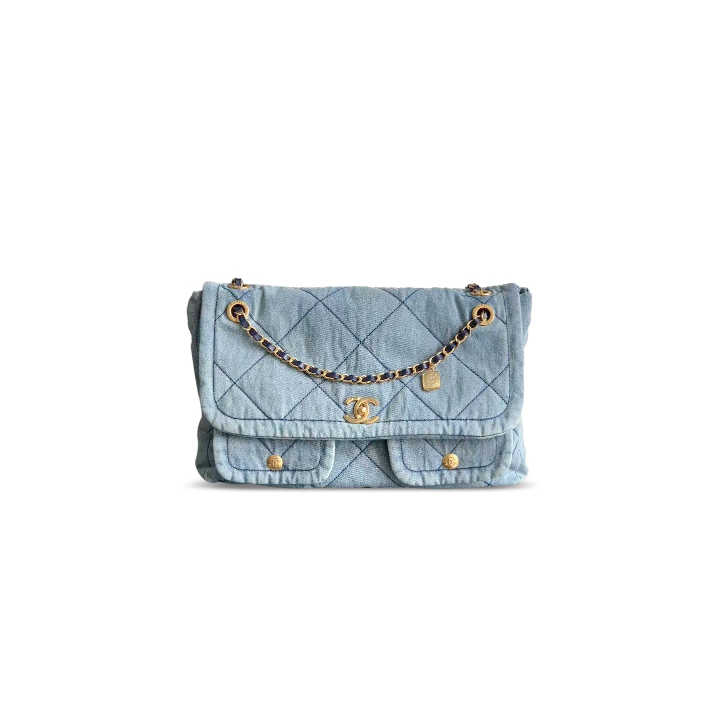 Ch**el 25k demin flap bag 121385 (35*29*5cm)
