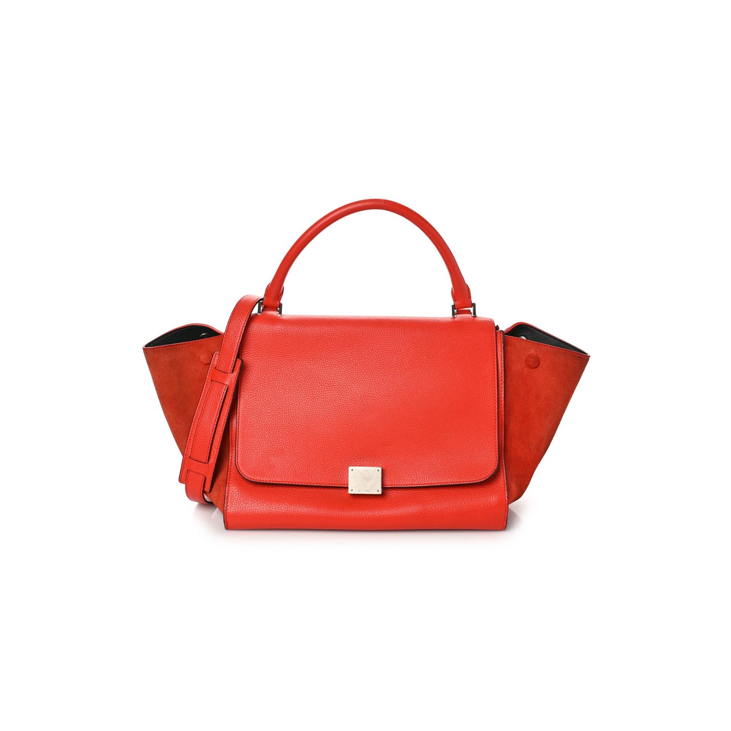 Ce**e drummed calfskin medium trapeze orange (30*24*18cm)