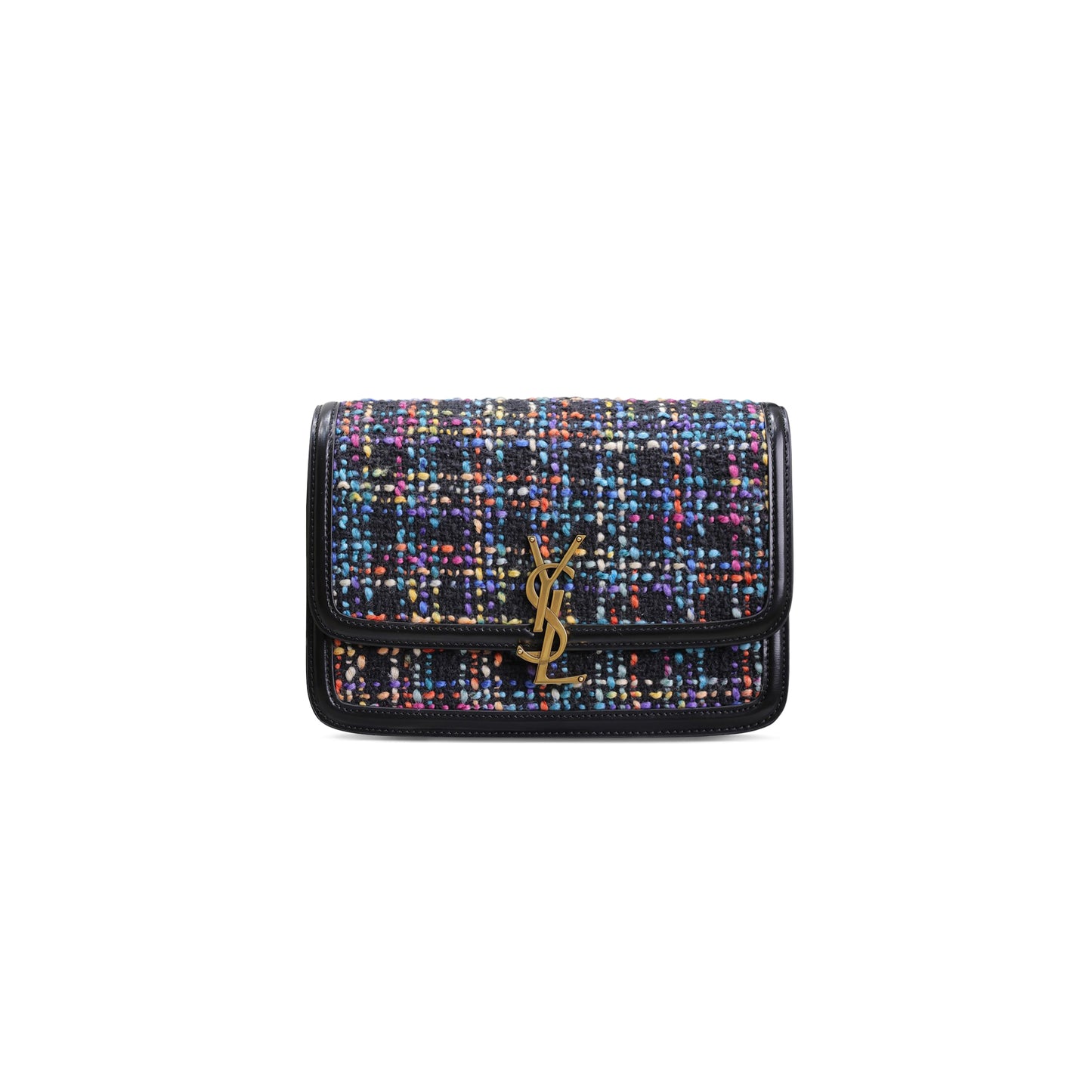 Y*L solferino medium satchel woven wool shoulder bag in nero&multicolor 634305245521 (23*16*6cm)