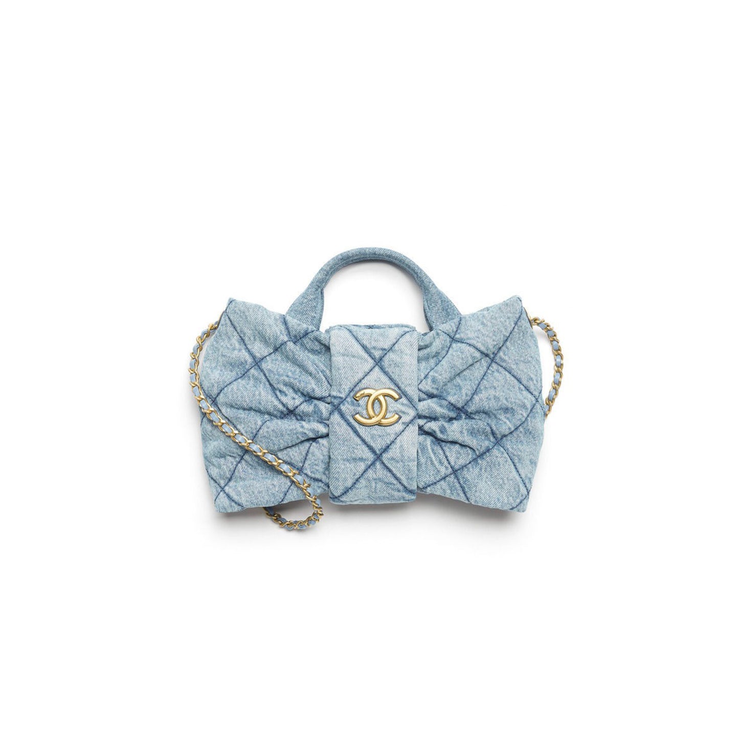 Ch**el denim bow bag as5851 (38*29*5cm)
