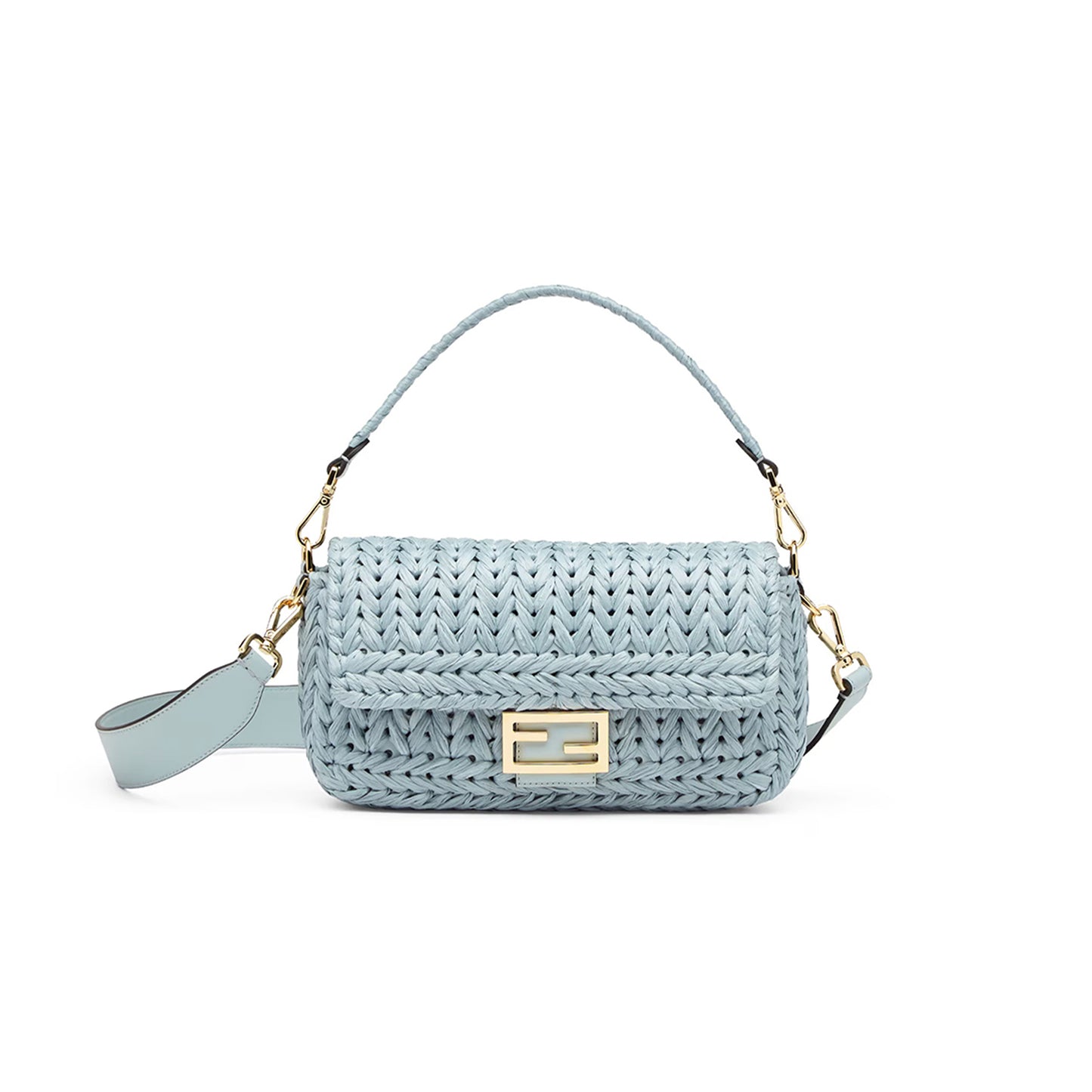 F**di baguette leather light blue 8br600arngf1npu (27*15*6cm)