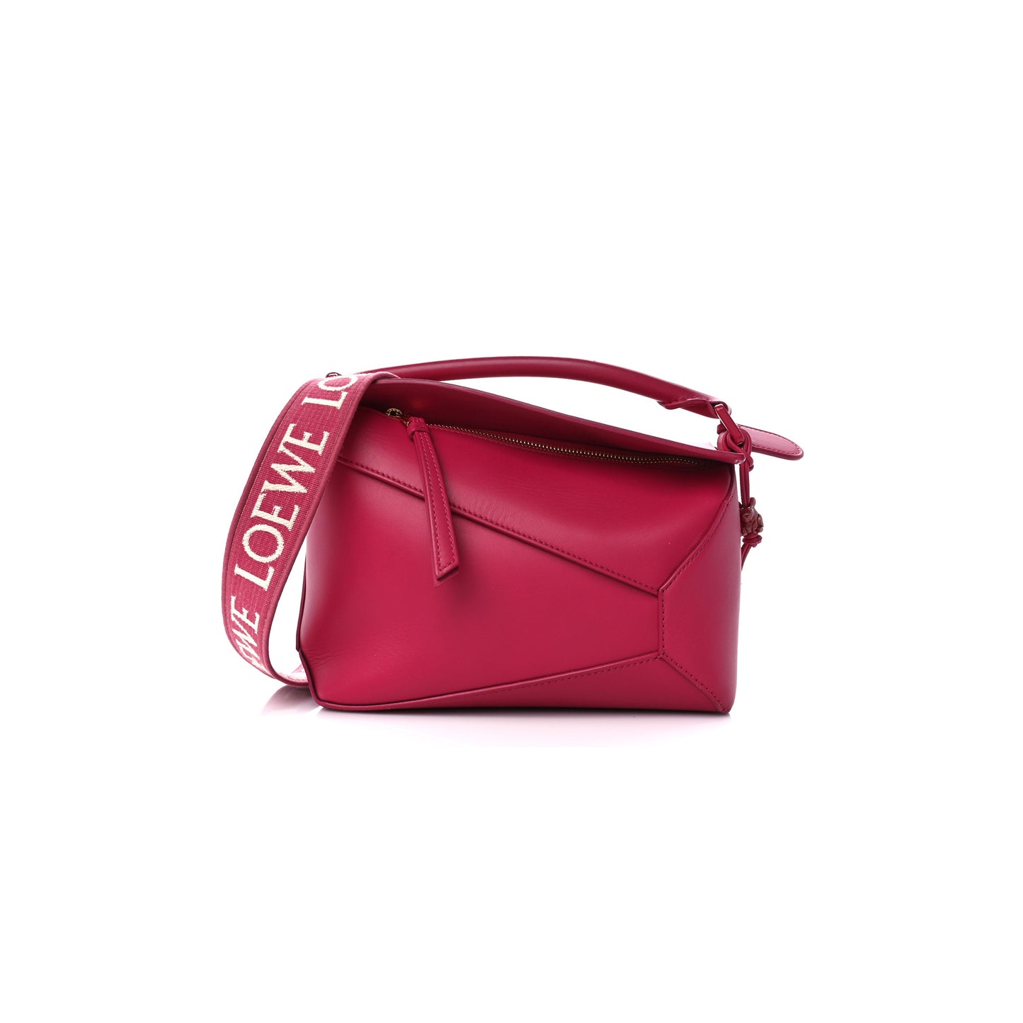 l0ew* satin calfskin monoCh*0me small puzzle edge bag ruby red glaze (24*16.5*10.5cm)