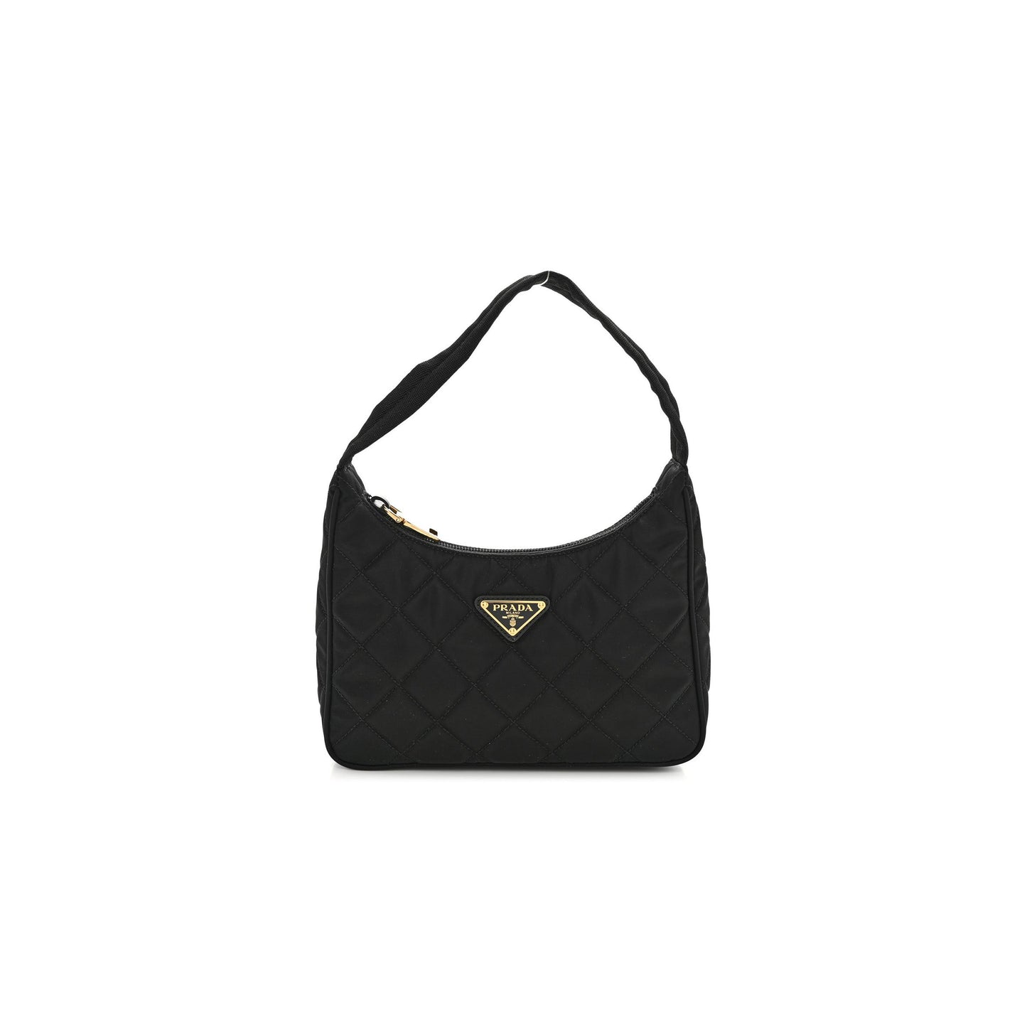 Pra*a tessuto nylon impuntu quilted shoulder bag black (23*13*6cm)