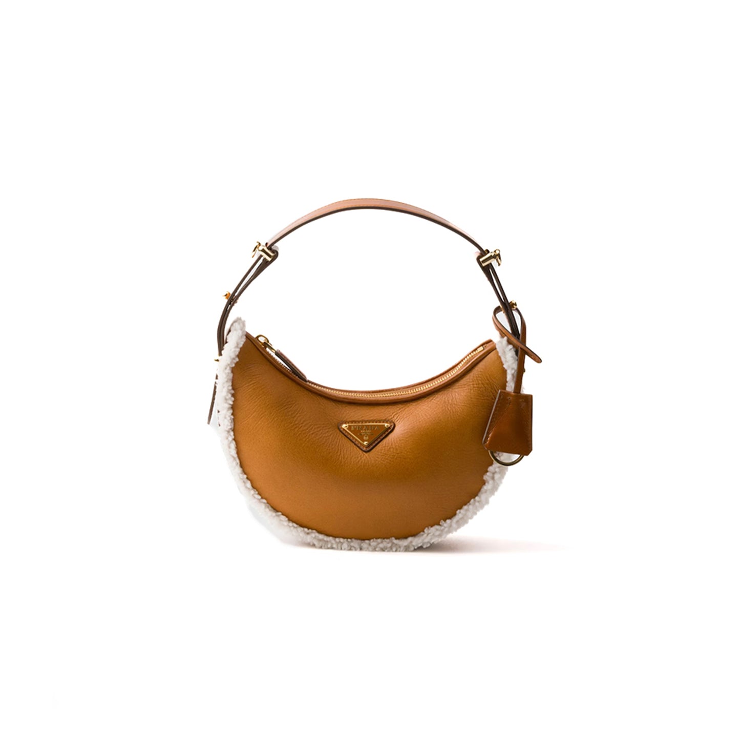 Pra*a arquร small shearling shoulder bag 1bc194 (22.5*18.5*6cm)