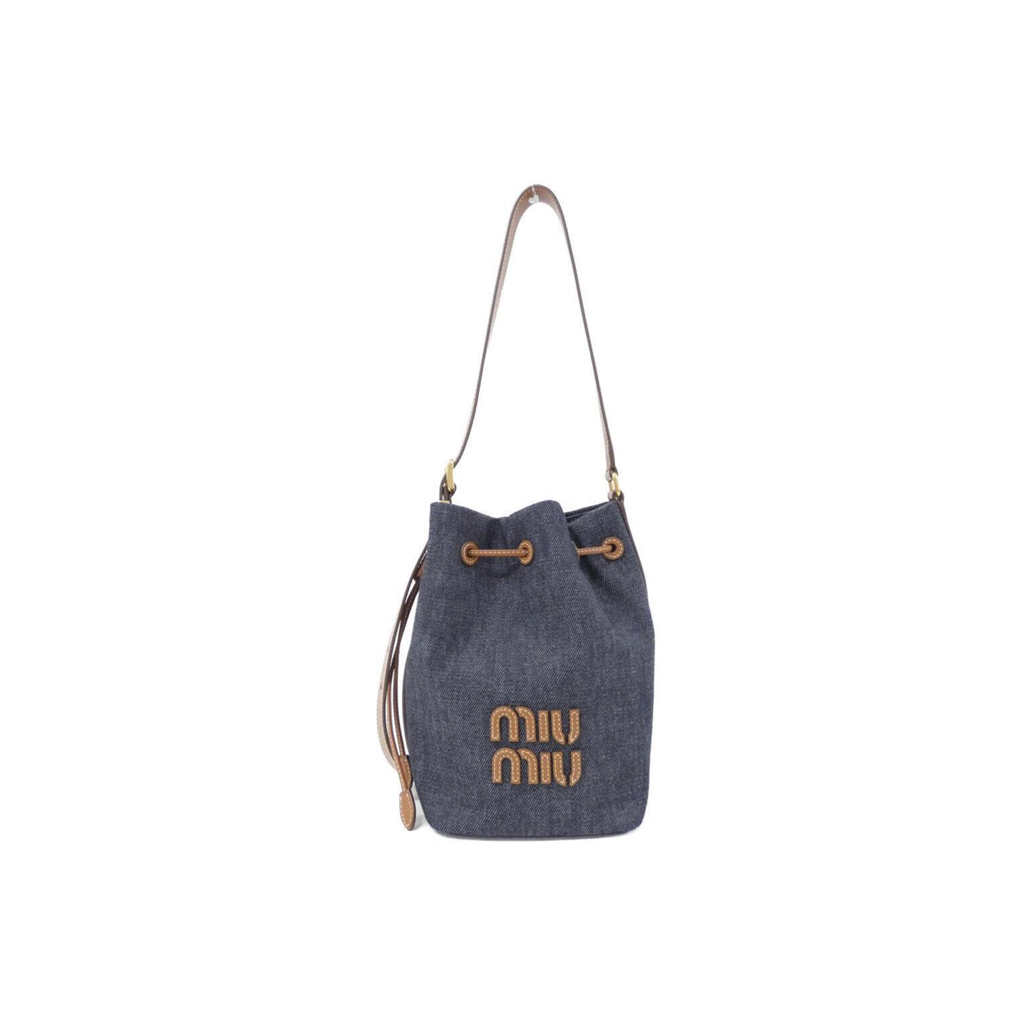 M1v M1v denim and leather logo bucket bag 5be089 (29*23*17cm)