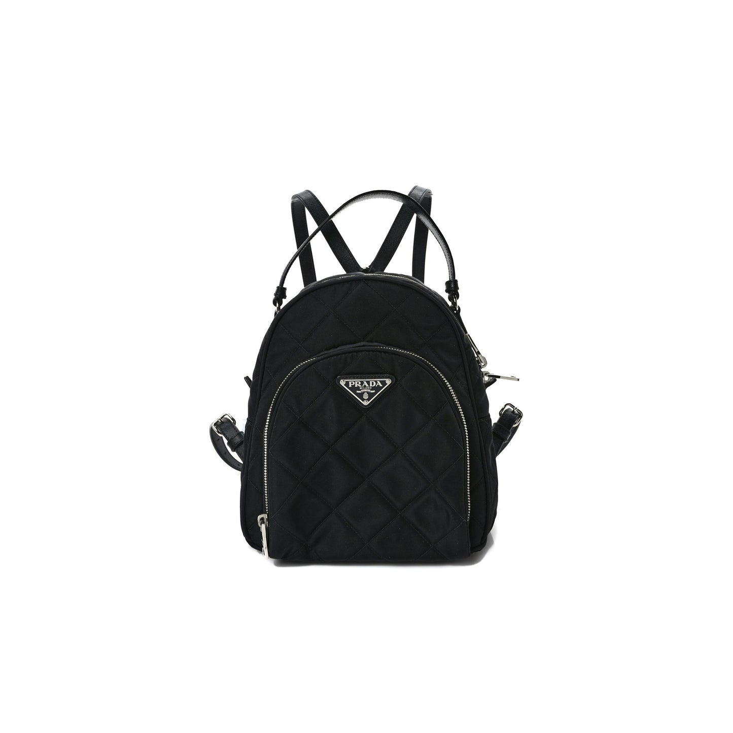 Pra*a nylon tessuto impuntu quilted backpack black (23*23*11cm)