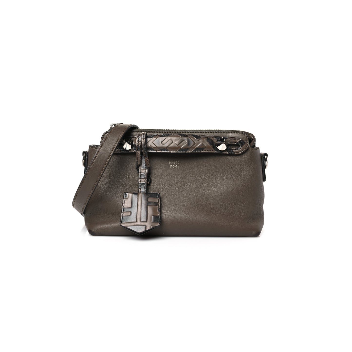 f**di vitello D01ce bi-color ff 1974 embossed mini by the way boston bag maya black (22*14*10cm)