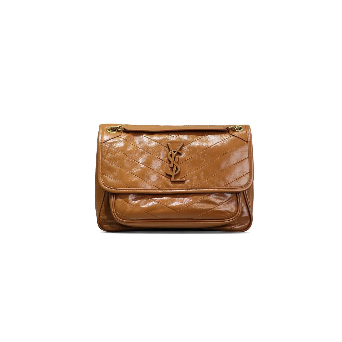 Y*L niki medium chain bag in crinkled vintage leather 633158300256 (28*20*8.5cm)