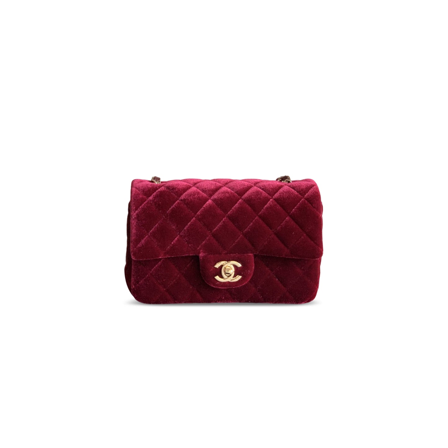Ch**el mini classic handbag velvet (20*12*6cm)