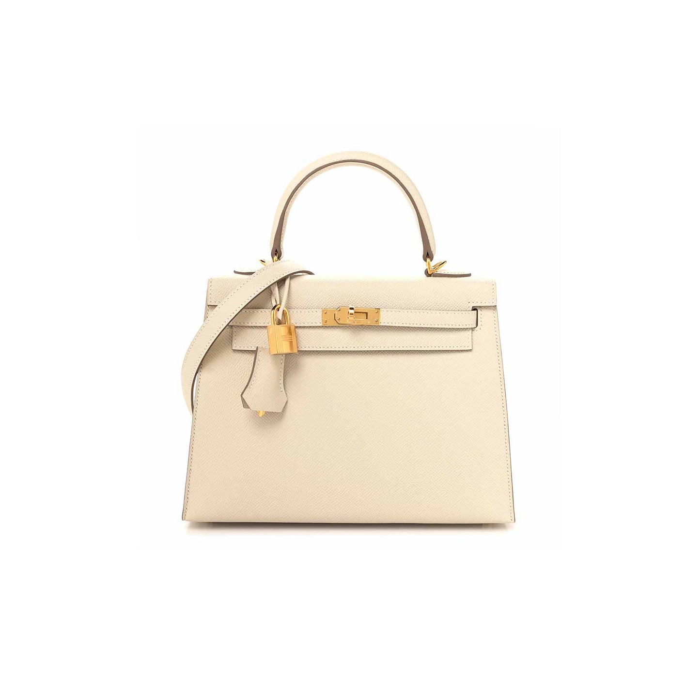 h**mes master epsom kelly 25 milkshake white with G01den brown lining (25*17*7cm)