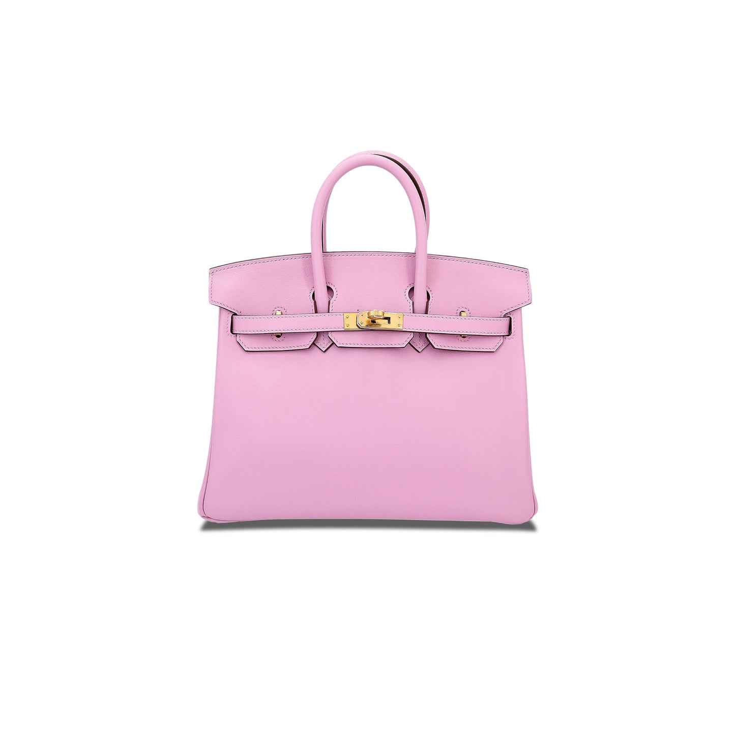 H**mes master birkin 25 swift leather mallow purple gold buckle 10125717 (25*20*13cm)