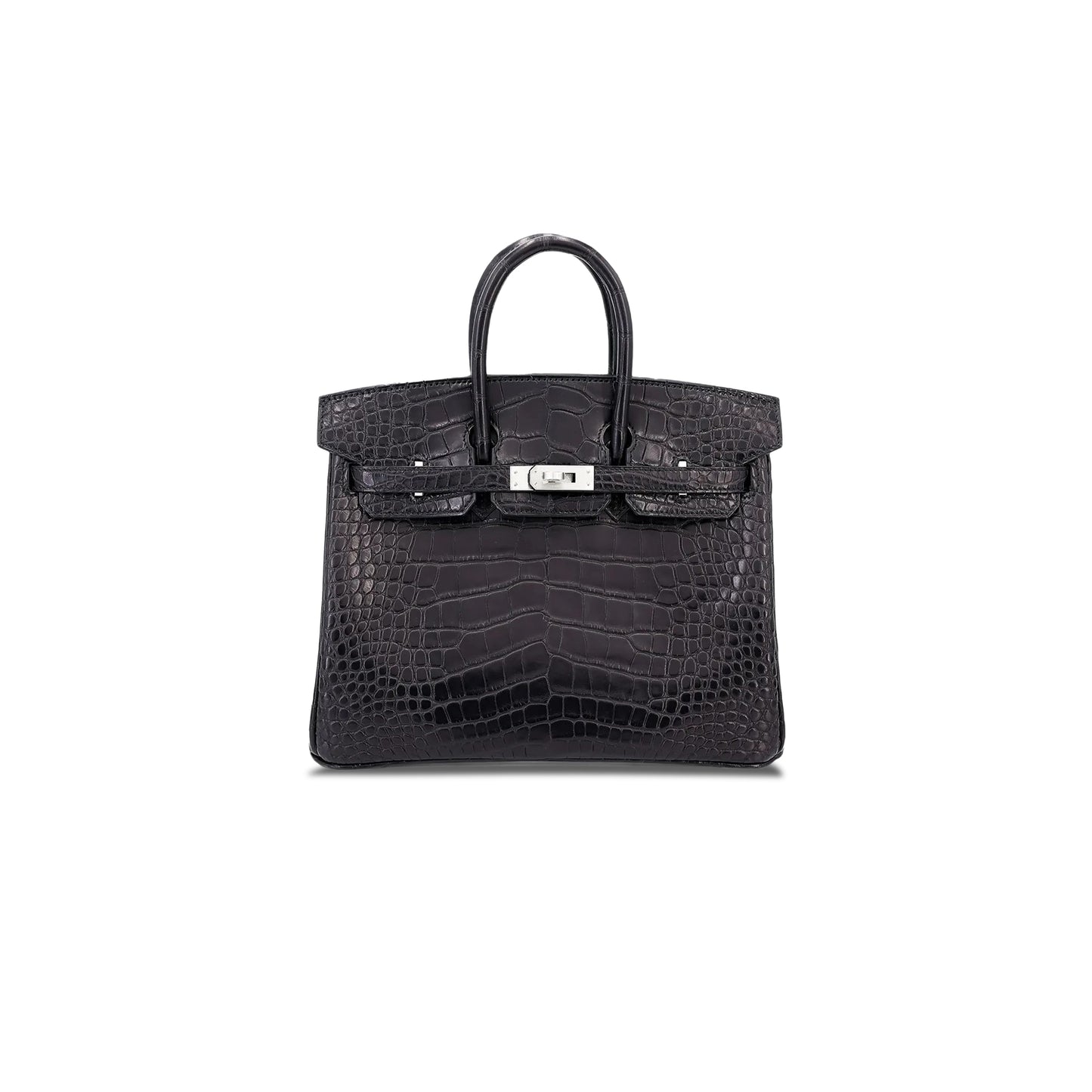 H**mes master birkin 25 matte crocodile leather silver buckle h055177cc89 (25*20*13cm)