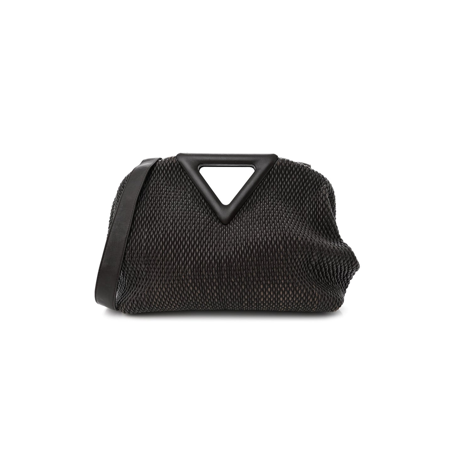 bo*te*ga Ve*ne*ta lambskin knit medium the point triangle bag fondant (30*25*13cm)