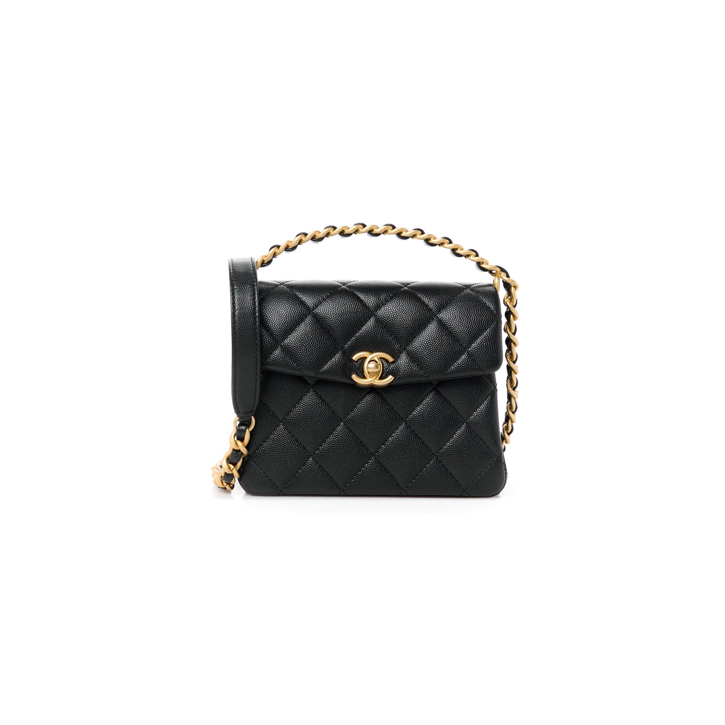 Ch*el caviar quilted 31 rue cambon mini top handle flap (19*15*7cm)