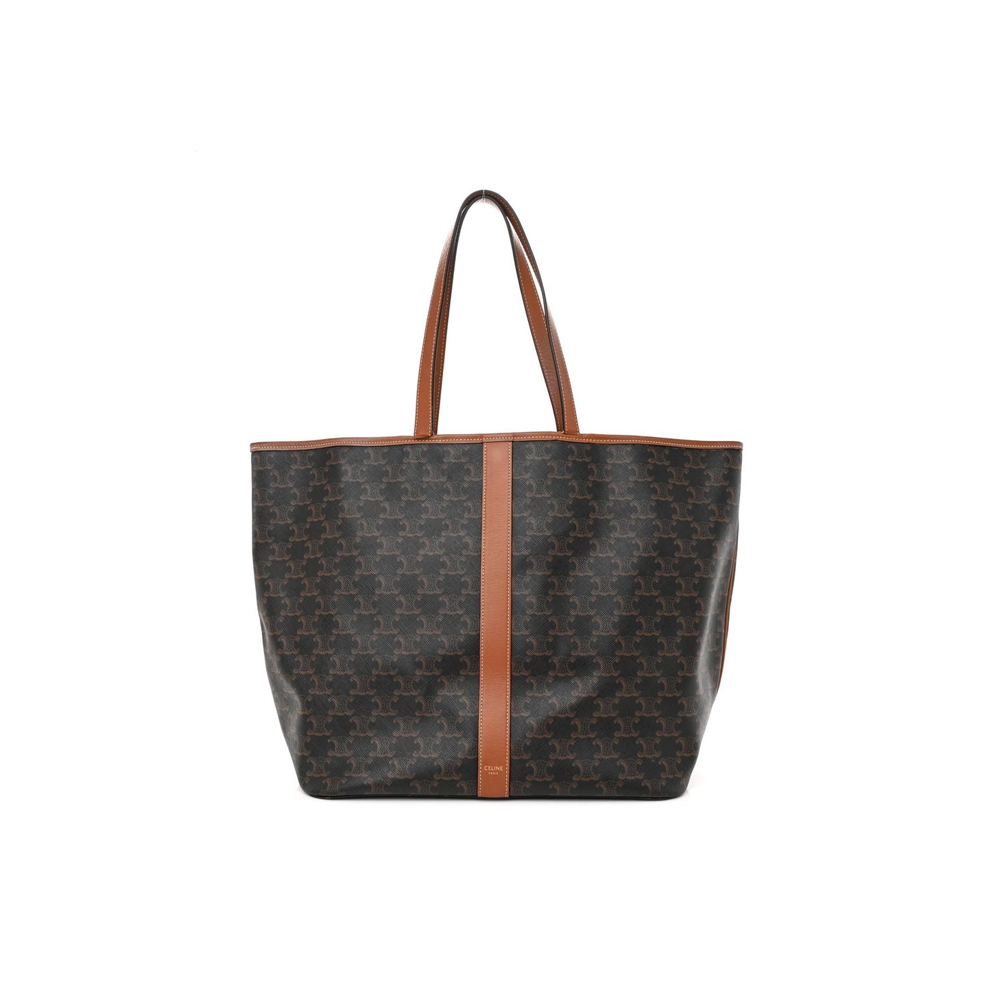 Ce**e triomphe canvas calfskin medium cabas bag tan (31*30*18cm)