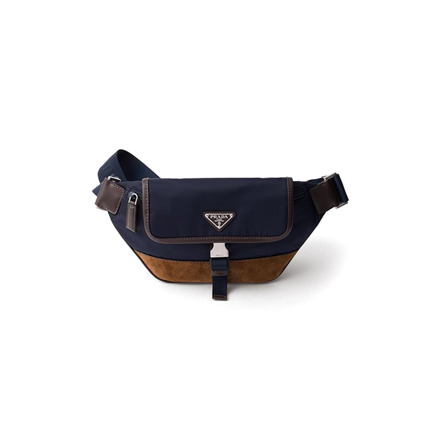 Pra*a re-nylon and leather belt bag 2vh176 (18*15*5cm)