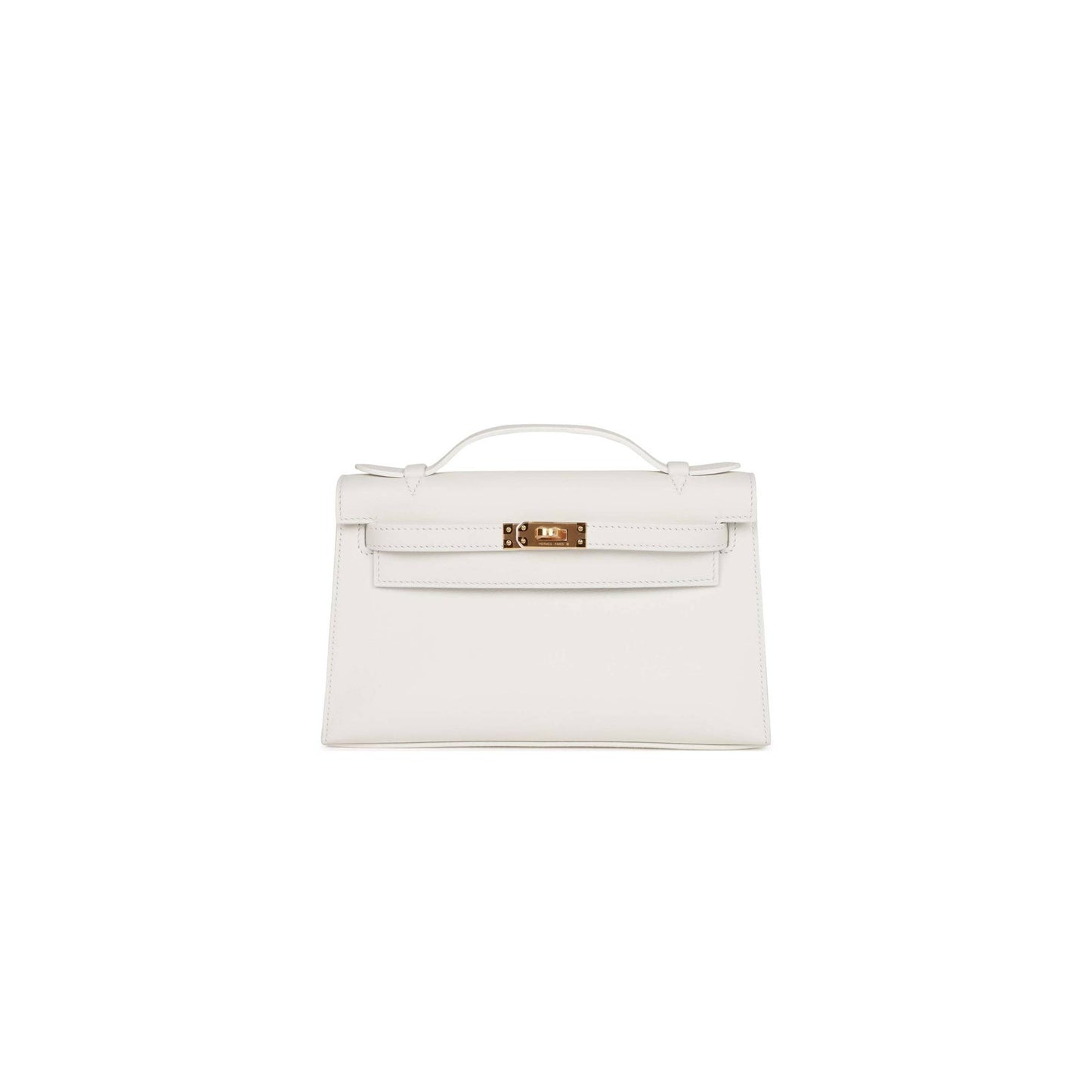 H**mes mini kelly pochette white swift gold hardware (22*14*7cm)