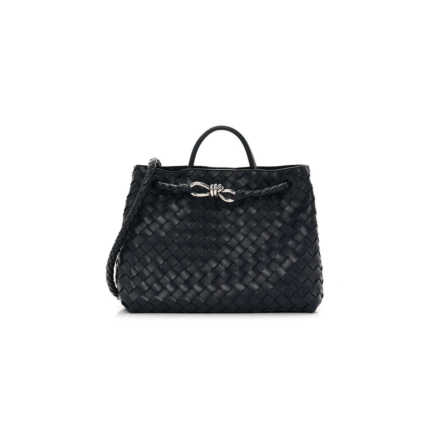 bo*te*ga Ve*ne*ta black intrecciato medium andiamo shoulder bag space (32*25*11cm)
