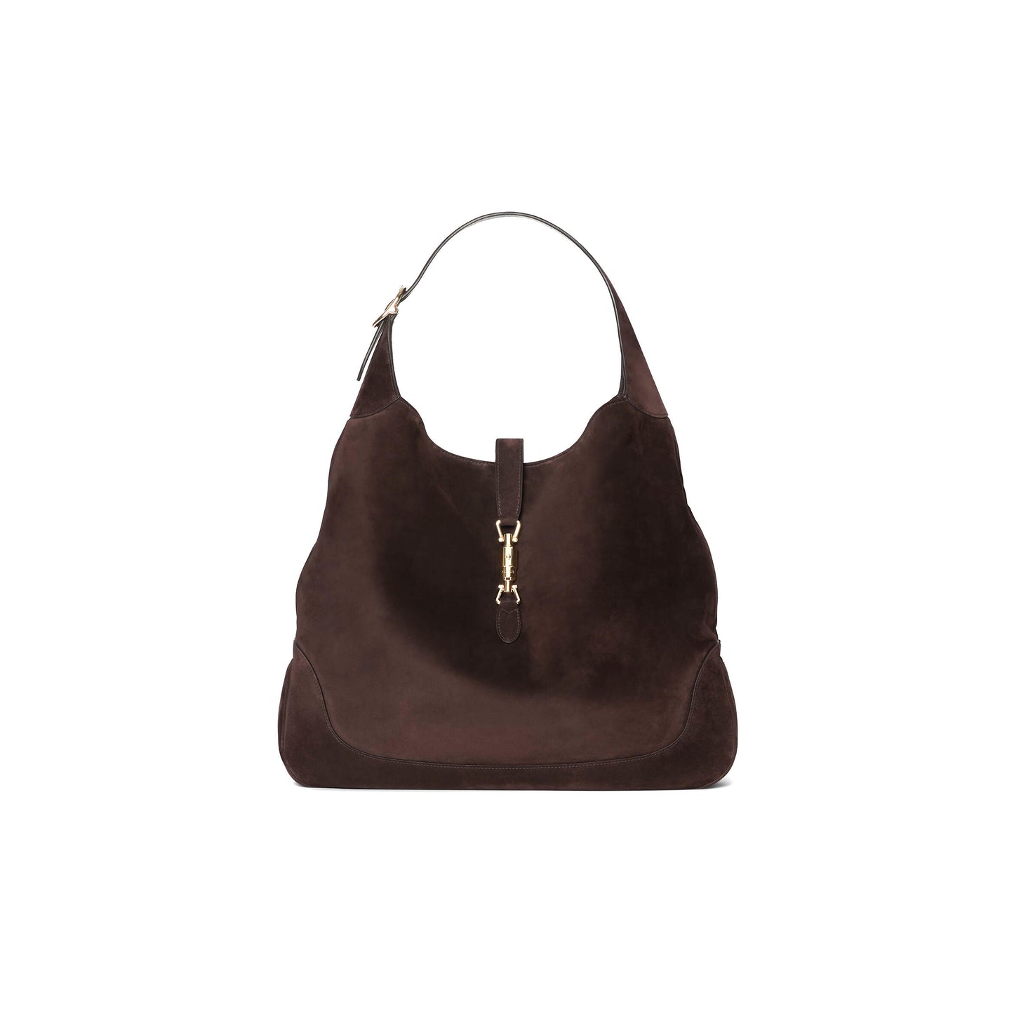 Gvc*1 jackie giorno shoulder bag variationdark brown suede 841542 (44*33*7cm)