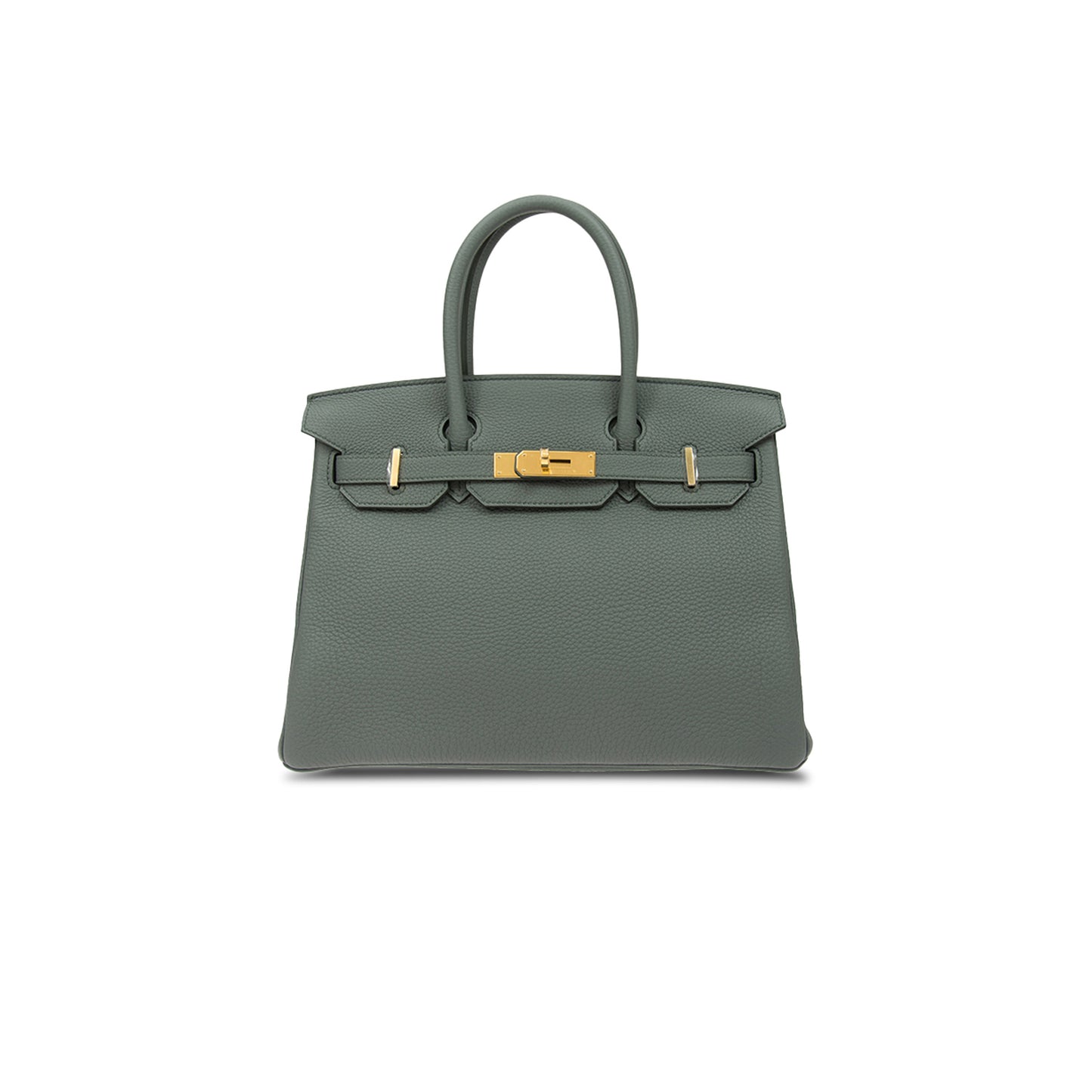 H**mes birkin 30 epsom leather birkin green gold buckle high end bag bk3063tggp4296 (30*23*15cm)