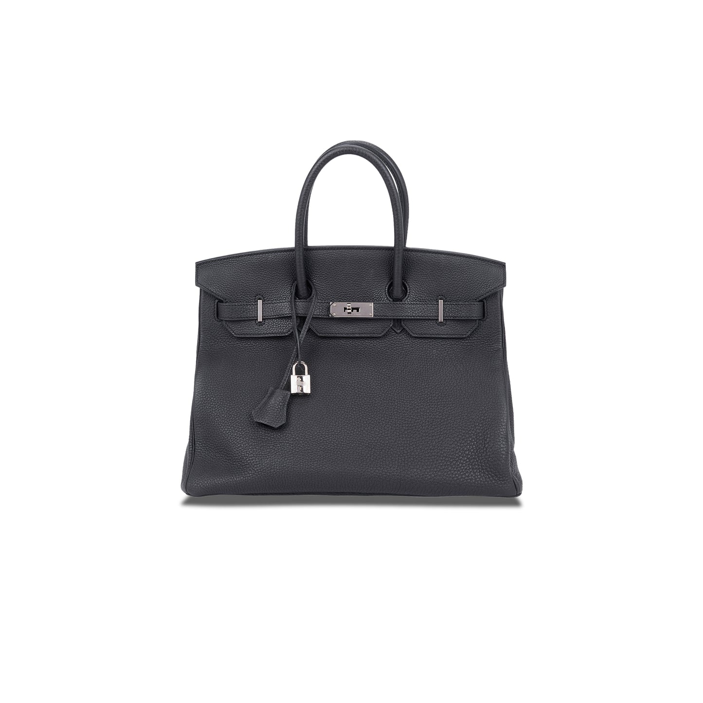 H**mes master birkin 35 togo leather black silver buckle bag h028369ck89 (35*28*18cm)