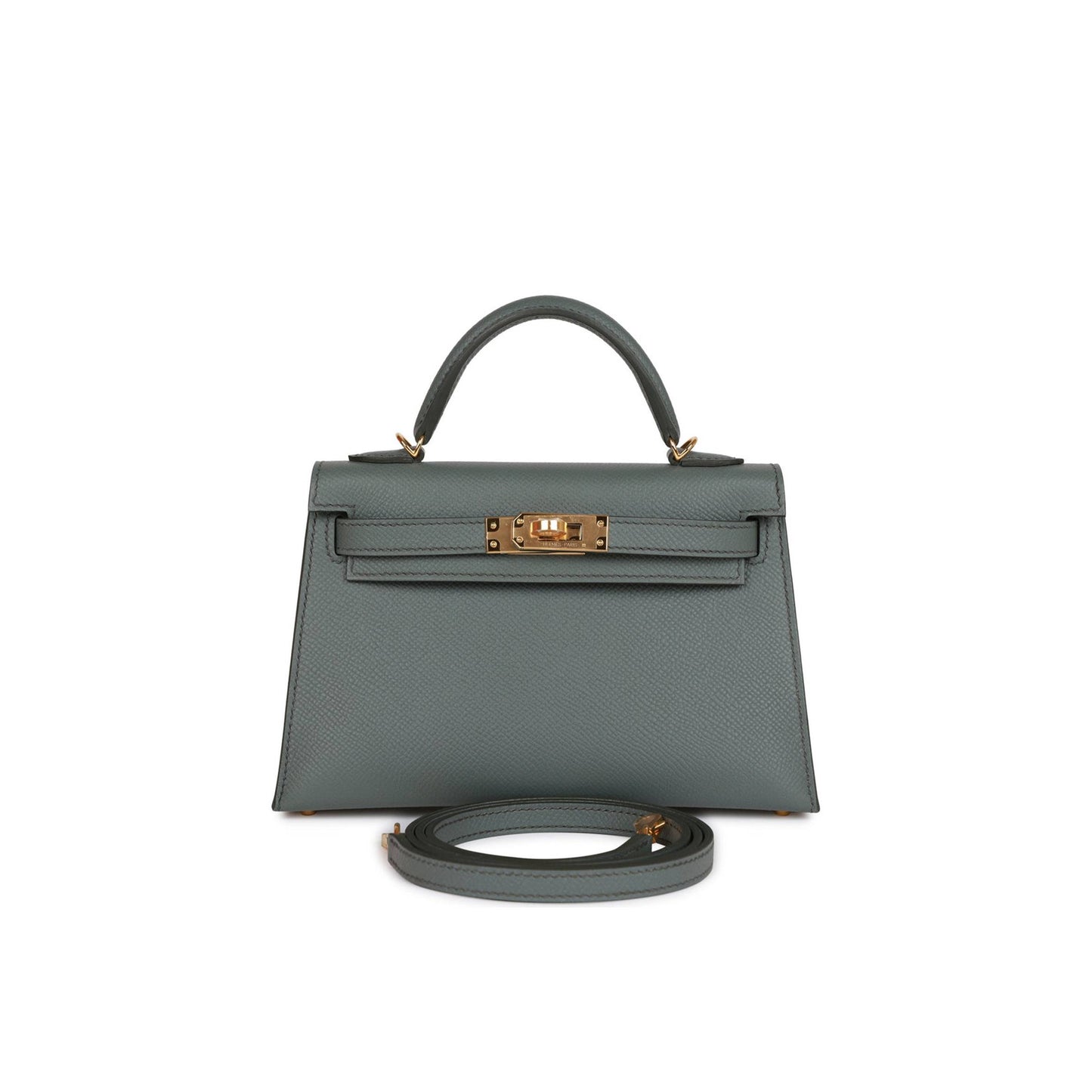 H**mes mini kelly sellier 20 vert amande epsom gold hardware (19*12*5.5cm)