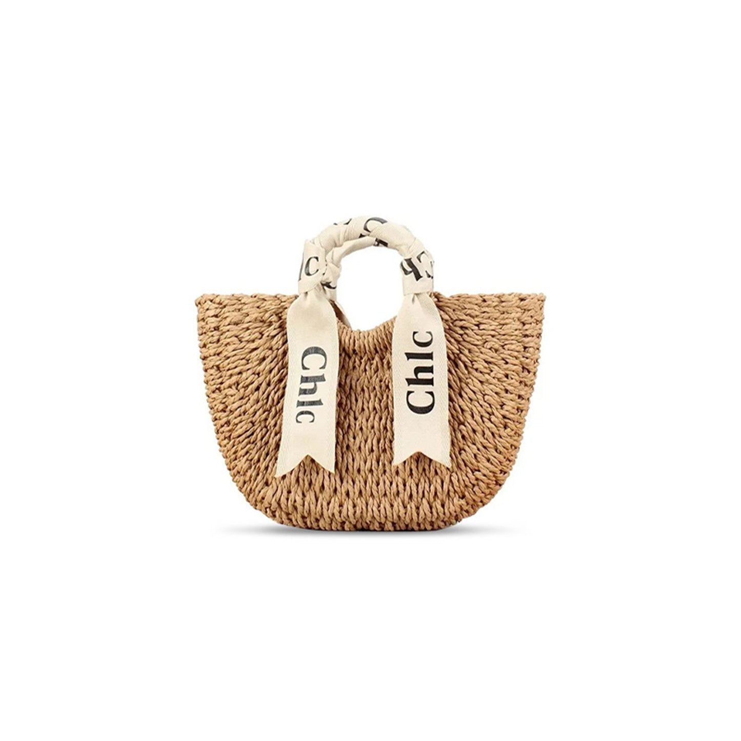 Ch10Γ large woven straw beach tote bag (42*25cm)