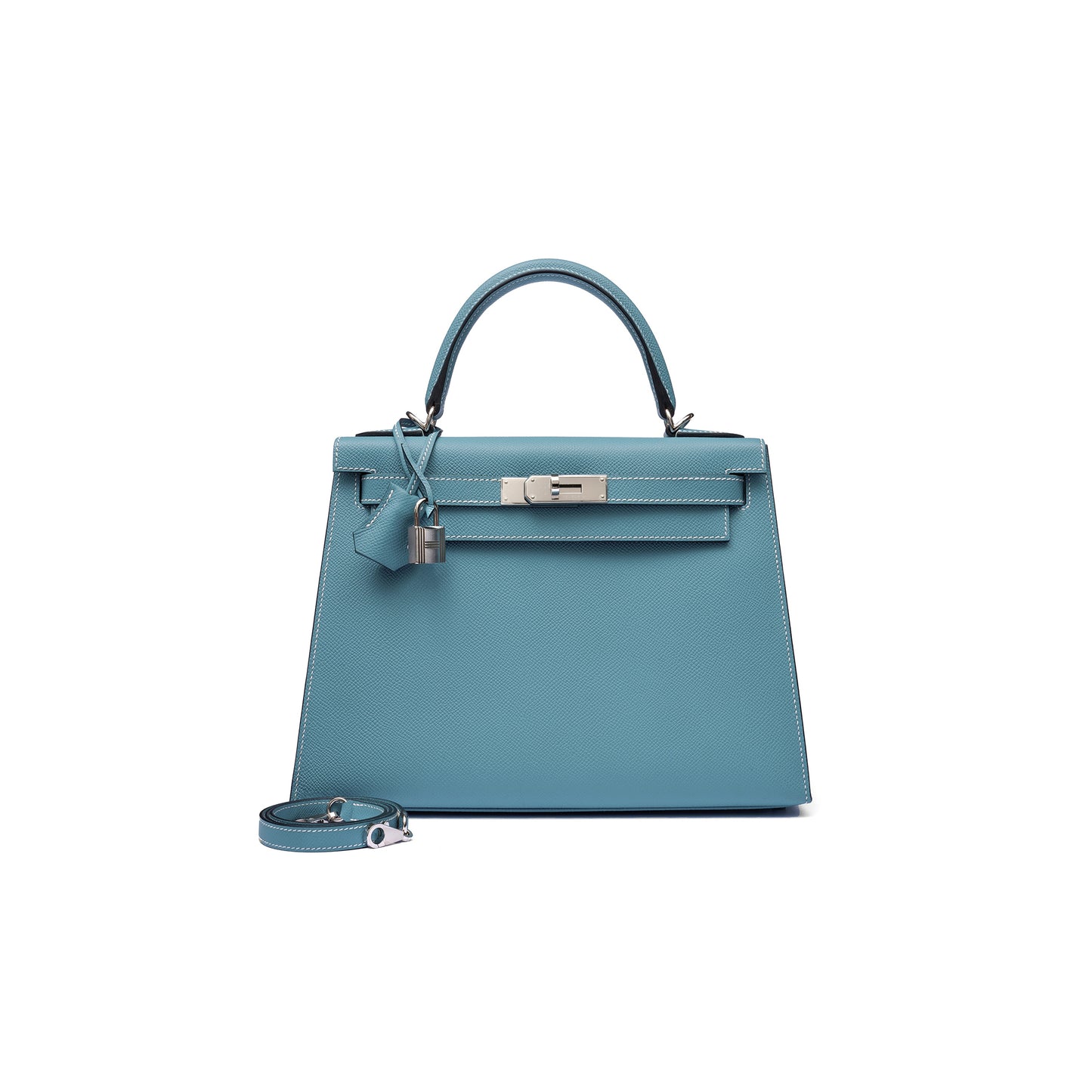 H**mes bleu jean epsom kelly 25 sellier palladium hardware (25*17*7cm)