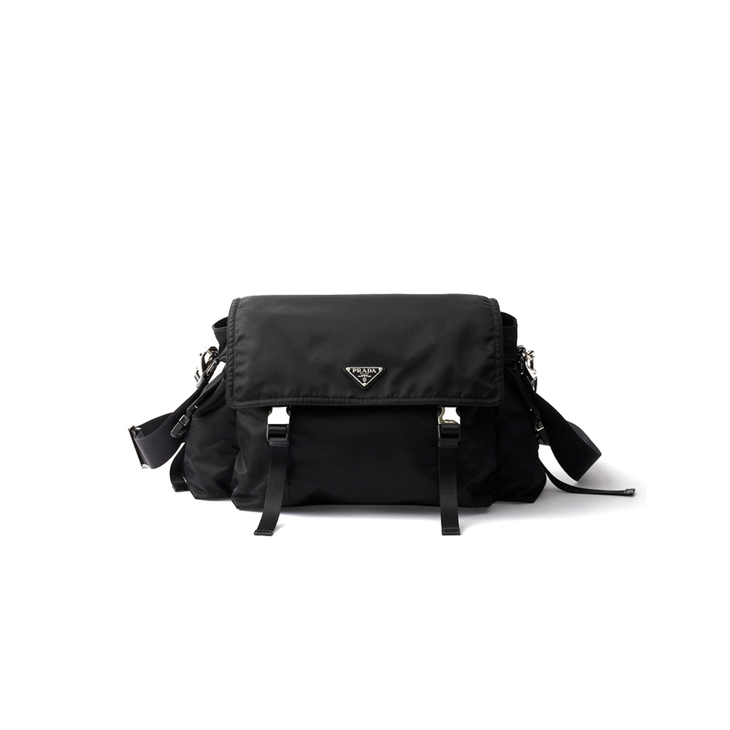 Pra*a explore re-nylon and leather bag 2vd082 (42*22*20cm)