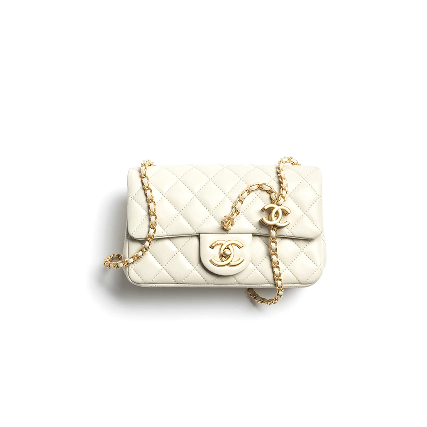 Ch*el mini flap bag shiny lanbskin as5759 (20*13*7cm)