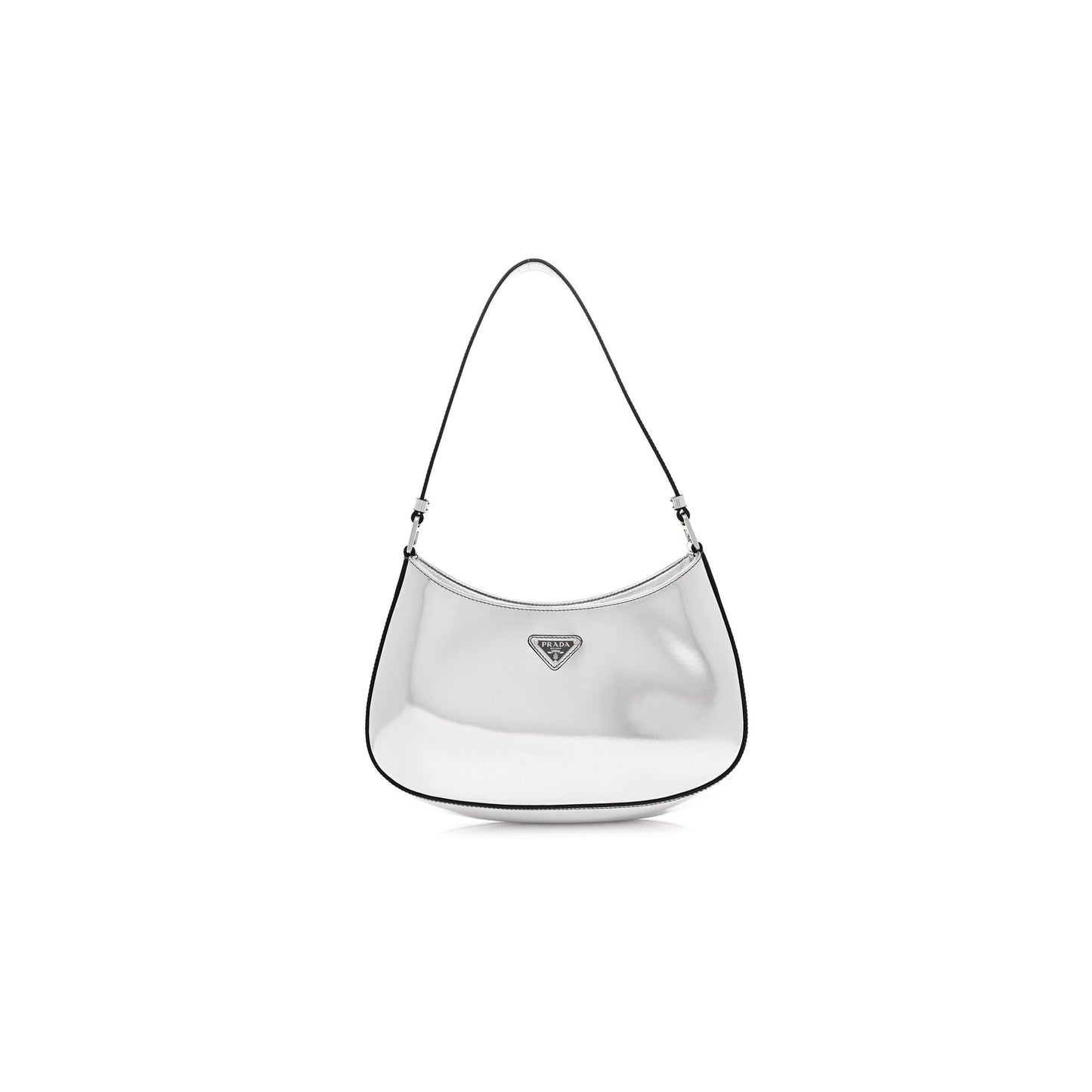 Pra*a metallic spazzolato cleo shoulder bag argento (28*18*5cm)