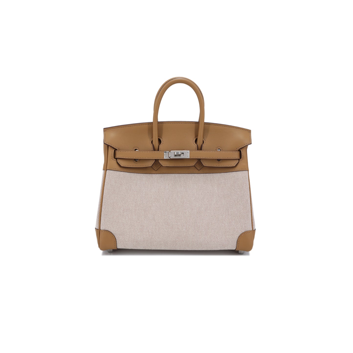 H**mes birkin 30 swift canvas biscuit silver buckle h082686cka6 (30*23*15cm)