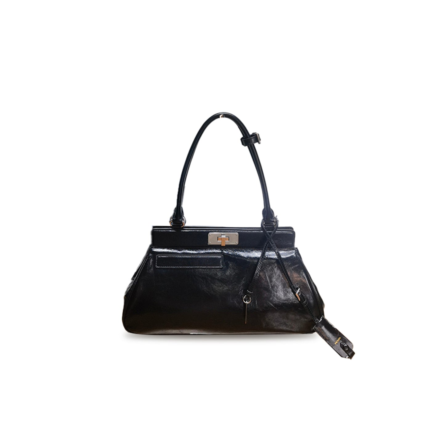 Pra*a medium leather tote bag 1bg569 (38*21*8cm)