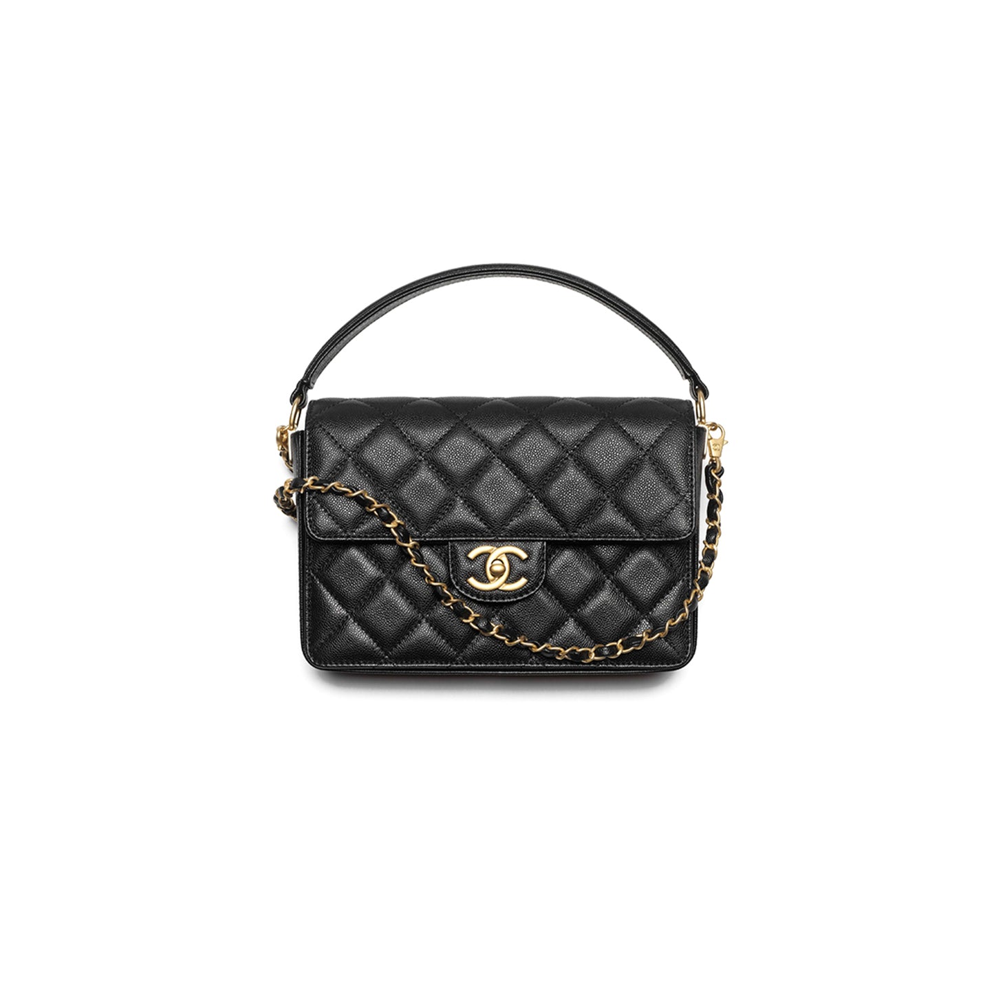 Ch*el small flap bag with top handle as5166 (19*14*4.5cm)