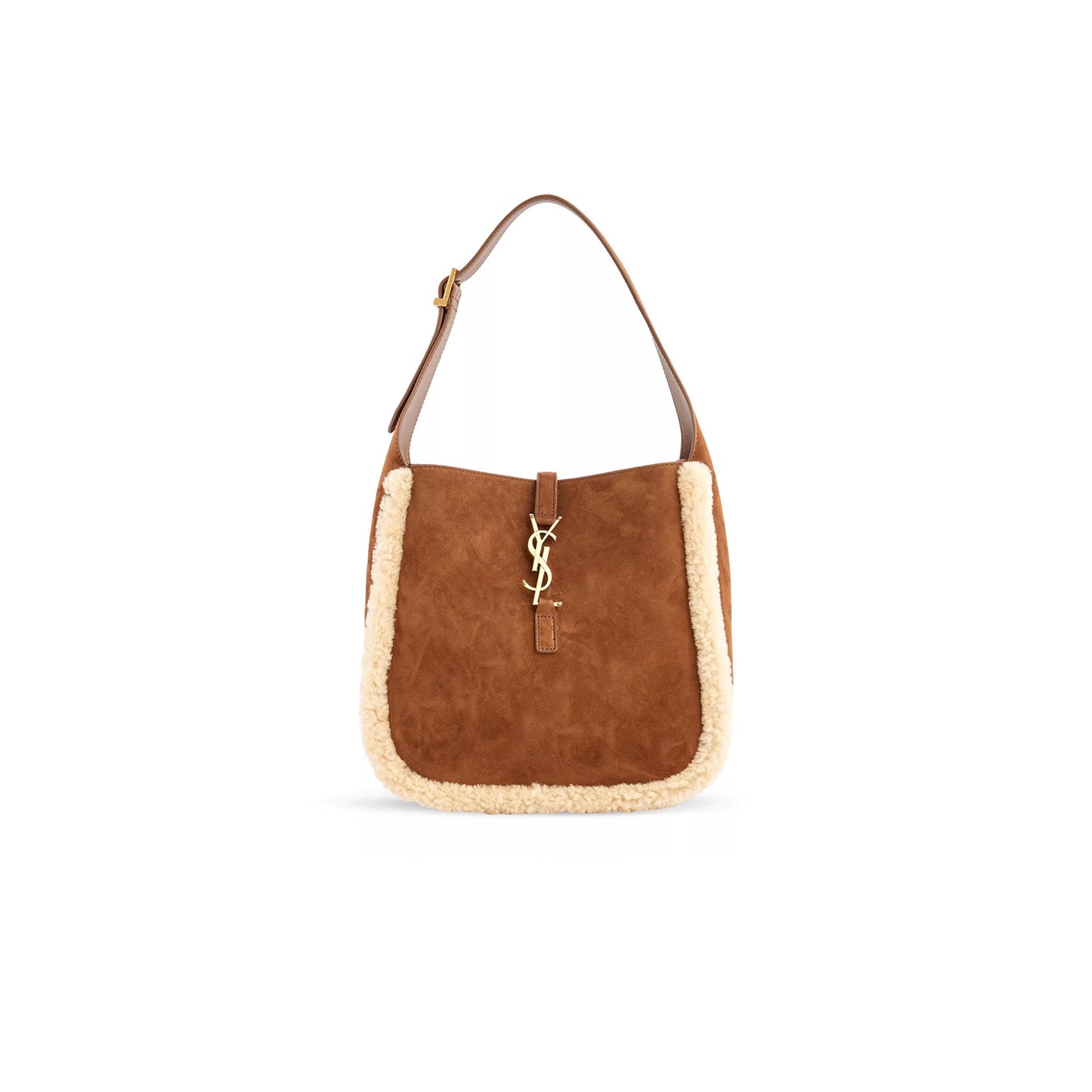 Y51 le 5 À 7 shearling-trim leather shoulder bag 7139381qsiw2281 (23*22*8.5cm)