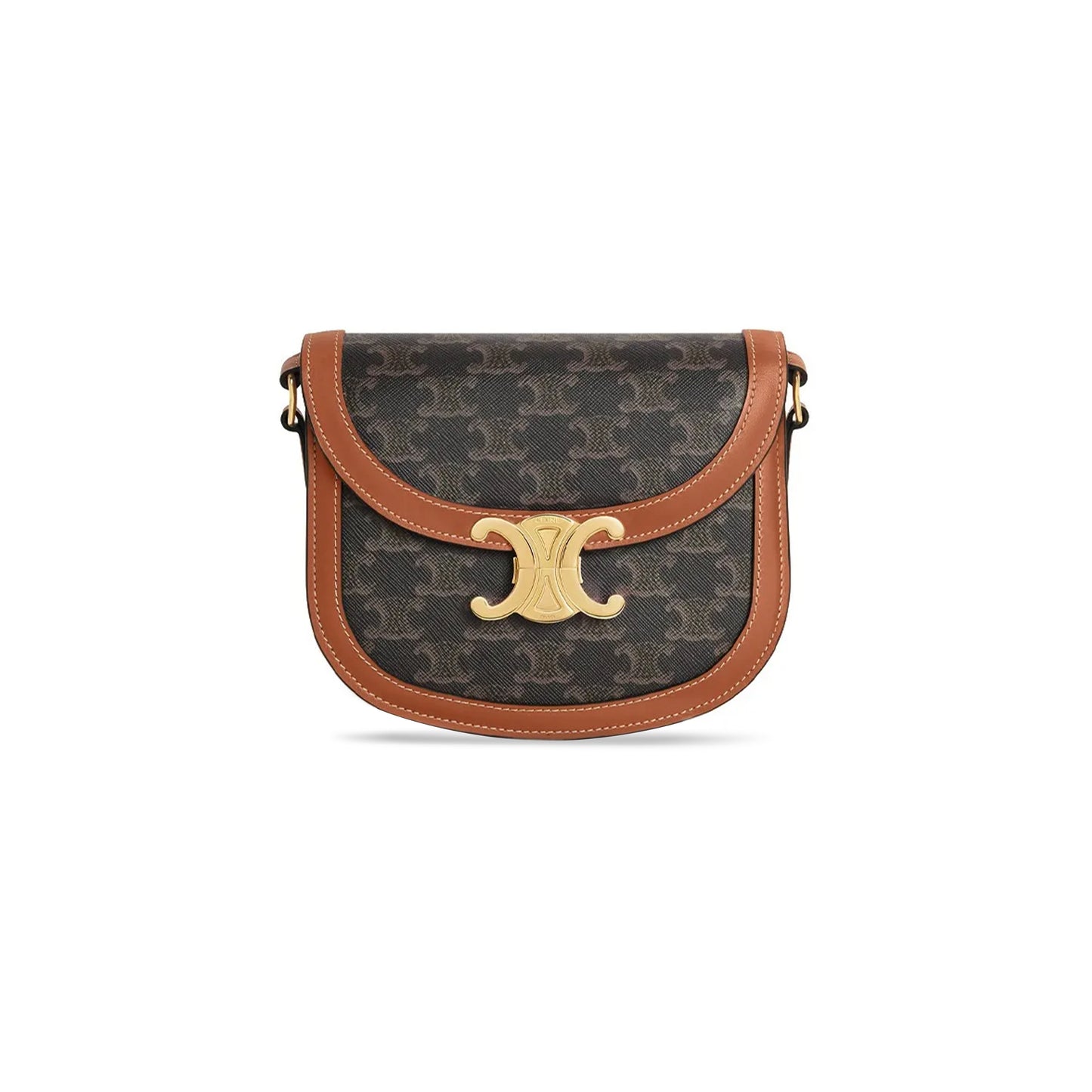 Ce**e shoulder bag in teen besace triomphe printed cowhide leather 110962bz4.04lu (18.5*16*6cm)