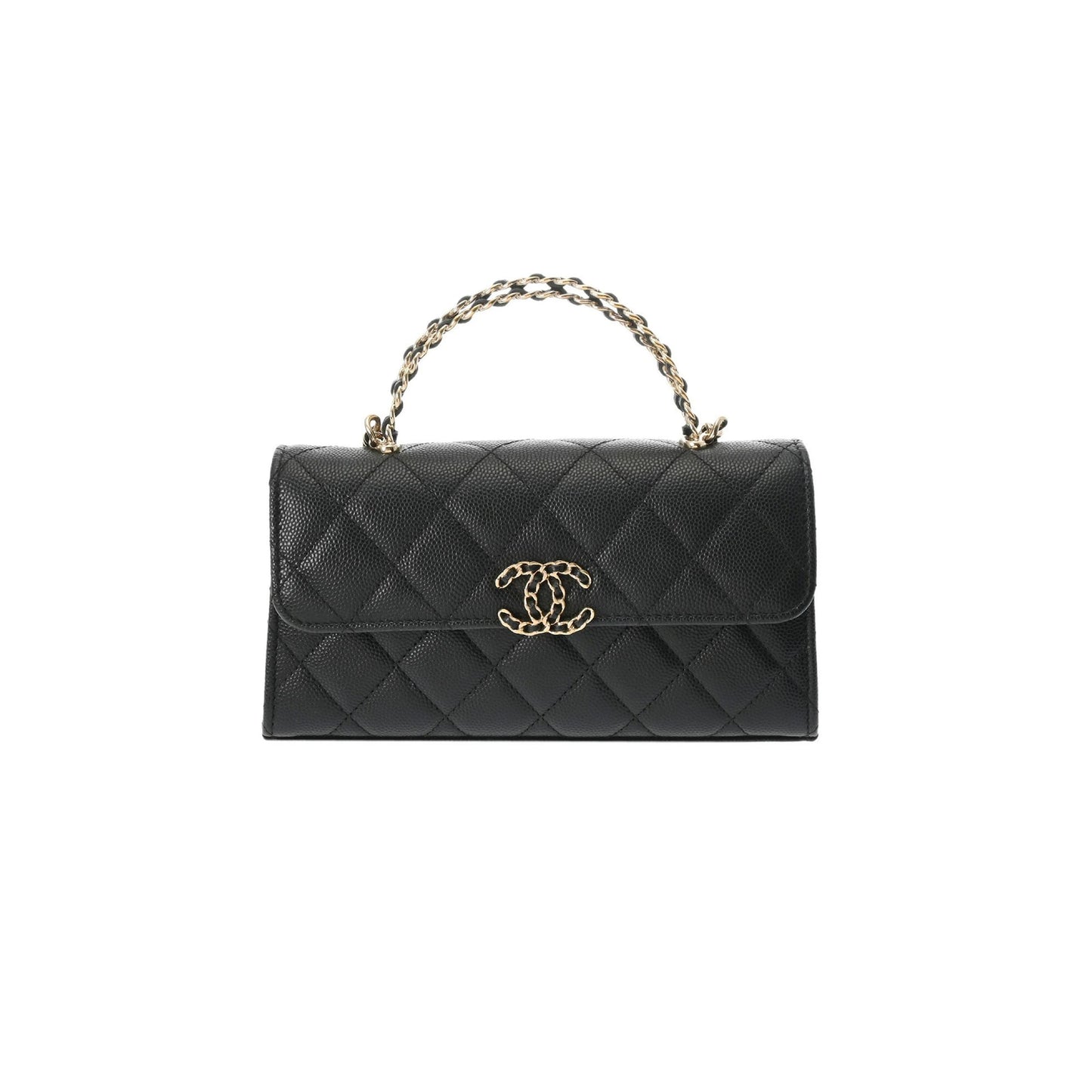 Ch*el black caviar leather phone case shoulder bag (18*10*4.5cm)