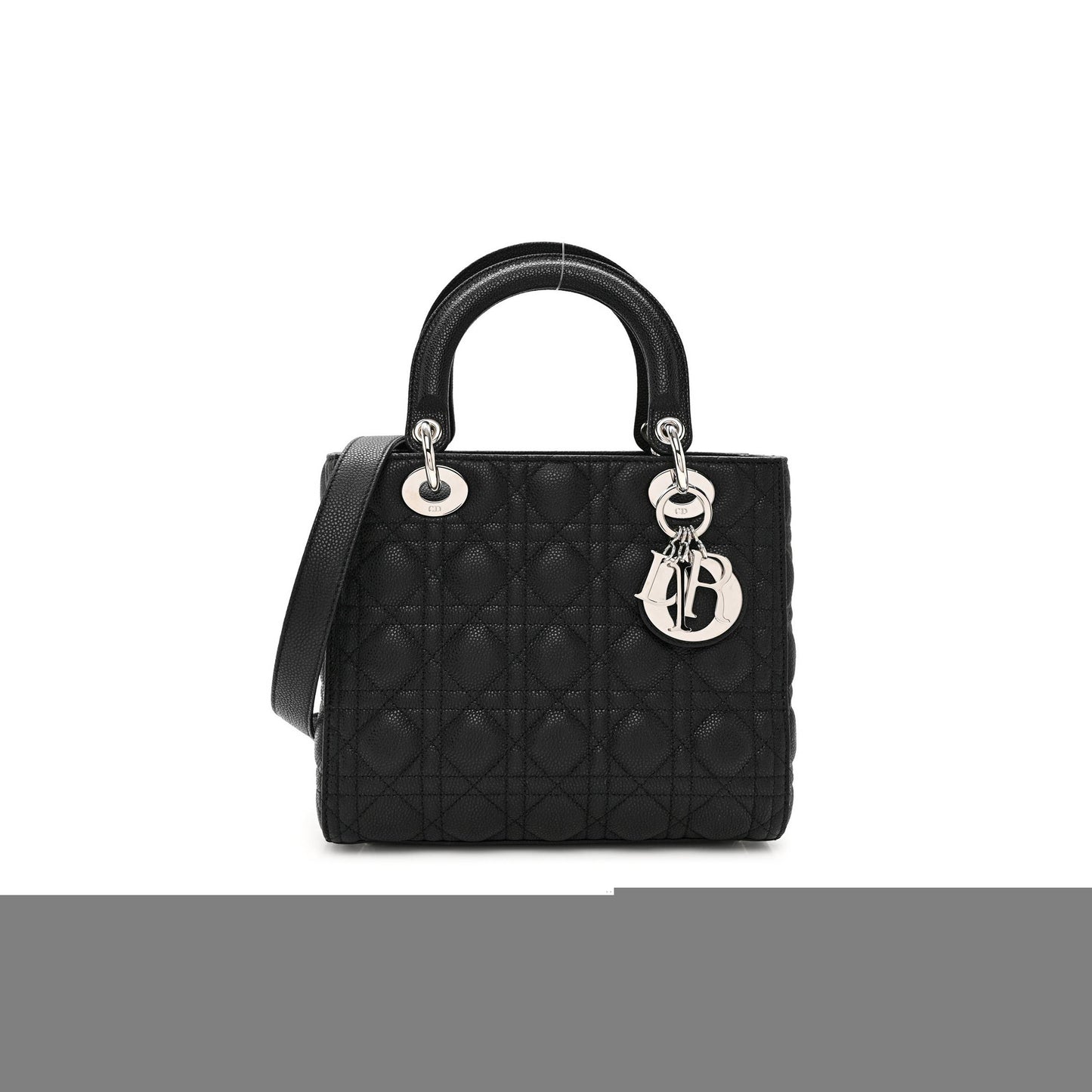 D*or grained calfskin cannage medium lady D*or black (24*20*12.1cm)