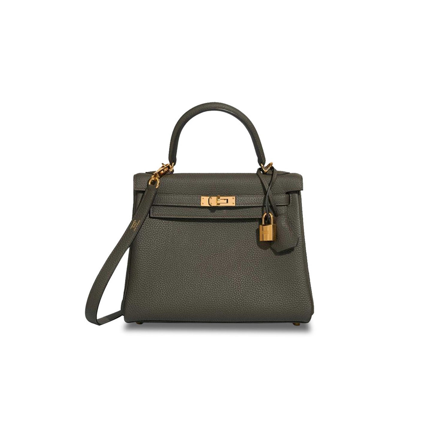 H**mes kelly 25 togo vert de gris (25*17*7cm)