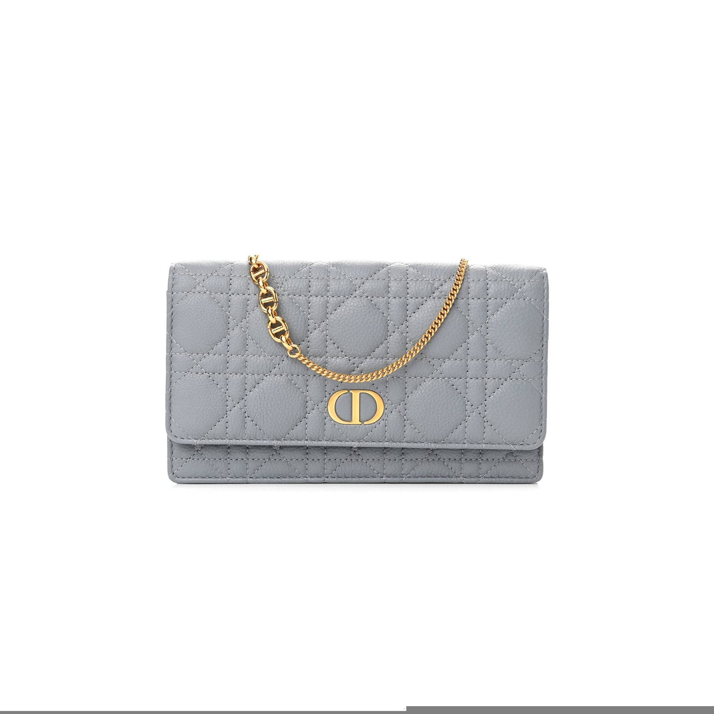 d*or S*pple calfskin caro pouch with chain cloud (20*11*3.2cm)