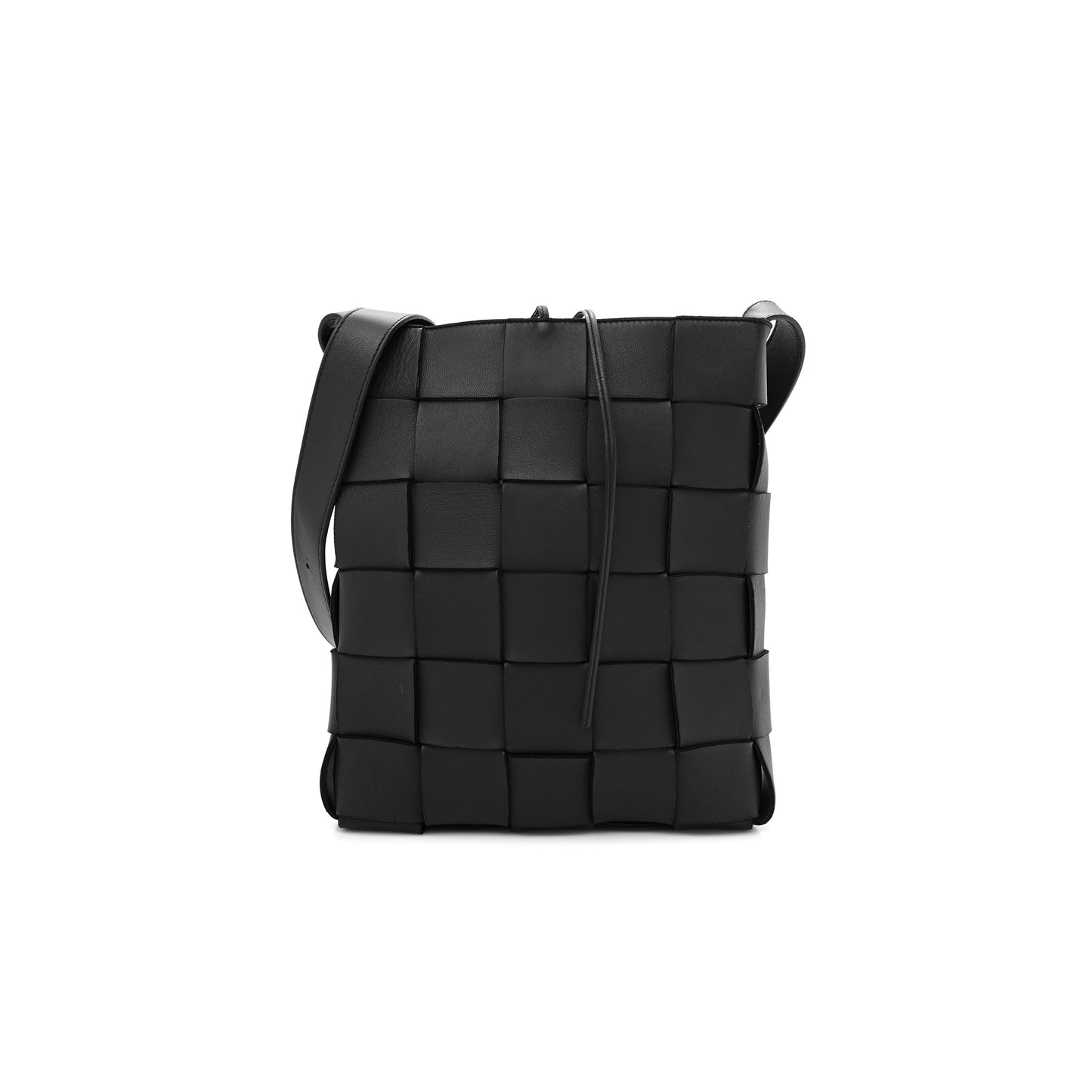 bo*te*ga Ve*ne*ta lambskin maxi intrecciato cassette messenger black (27*23*5cm)