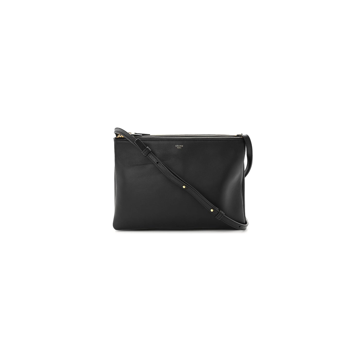 Ce**e lambskin large trio crossbody bag black (24*18*3cm)