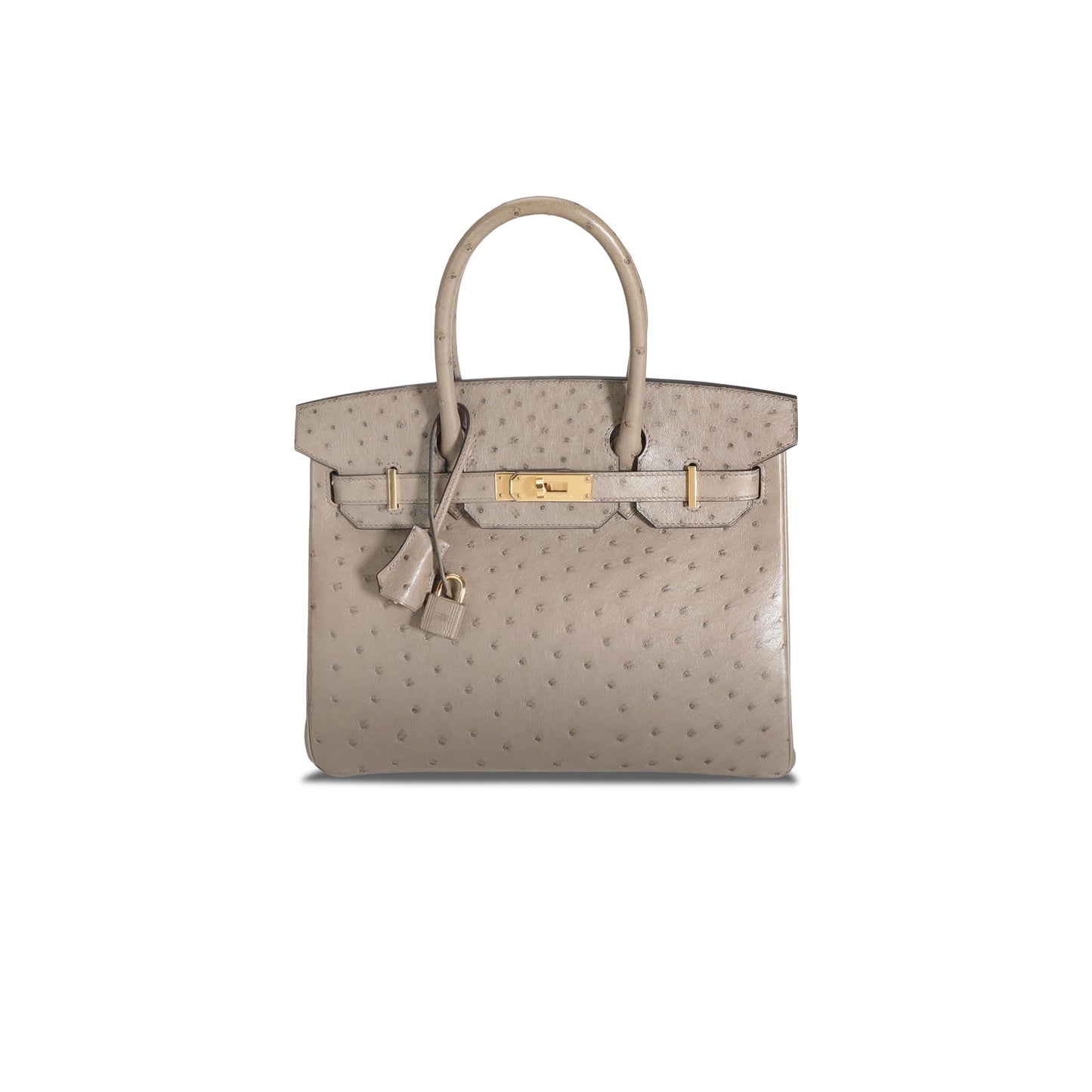 H**mes master birkin 30 ostrich trench beige gold hardware 172854 (30*22*16cm)