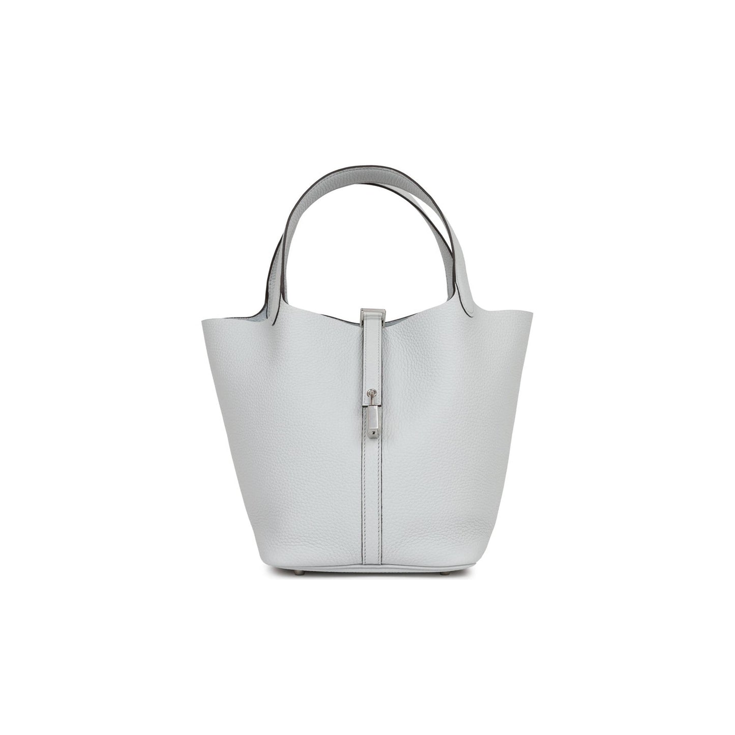 H**mes picotin lock 22 bleu pale clemence palladium hardware (22*21*18cm)