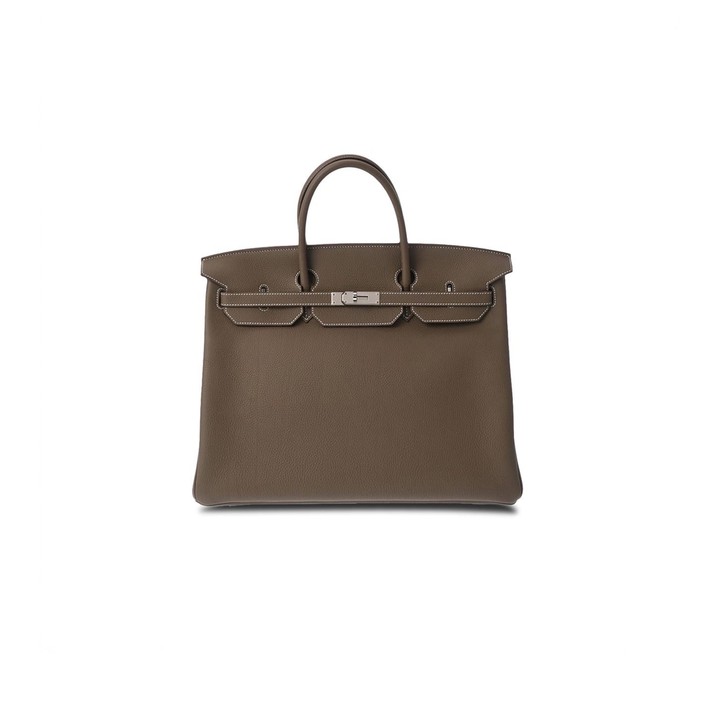 H**mes birkin 35 epsom leather elephant grey silver buckle bag 543471 (35*28*18cm)