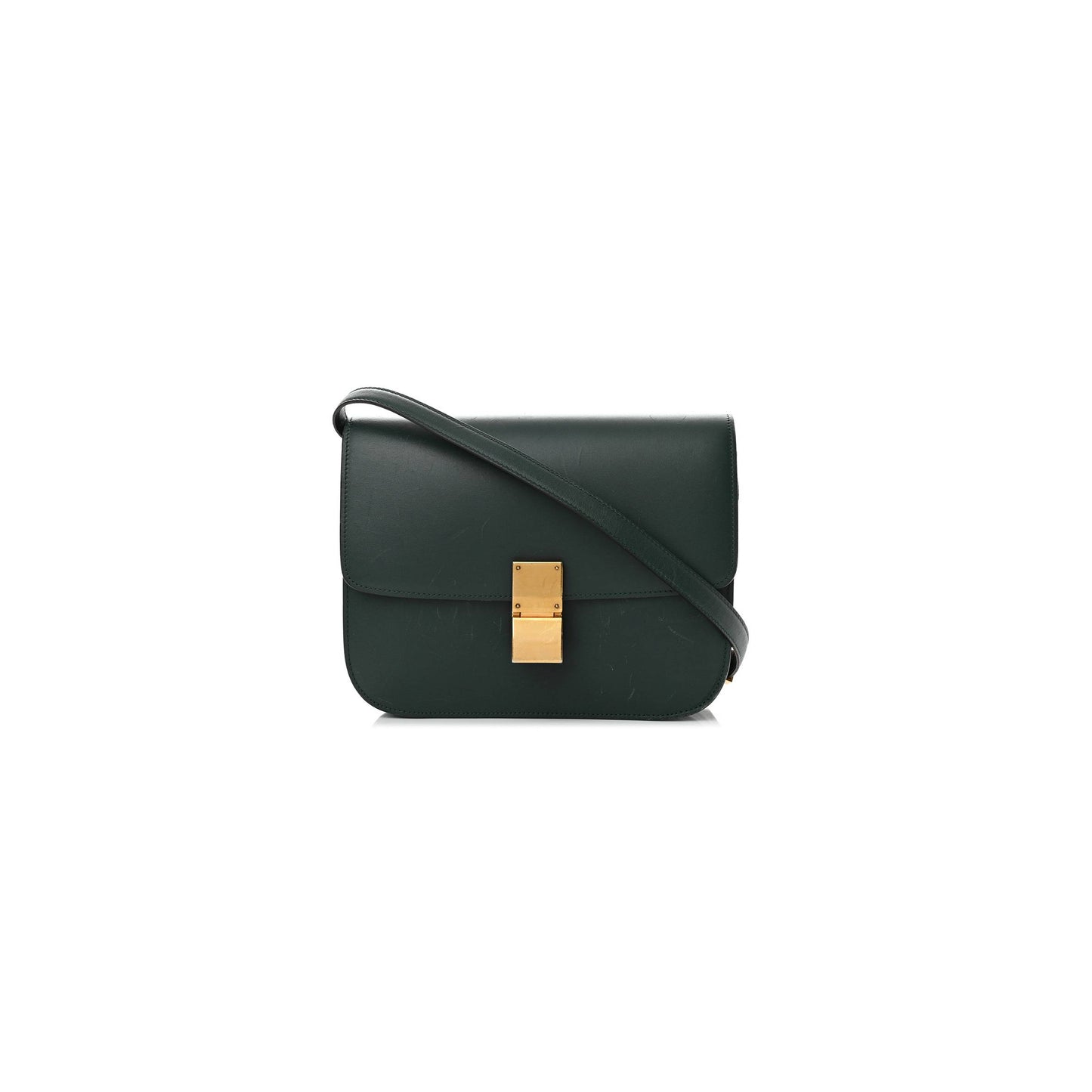 Ce**e box calfskin medium classic box flap bag amazone (23*19*7cm)