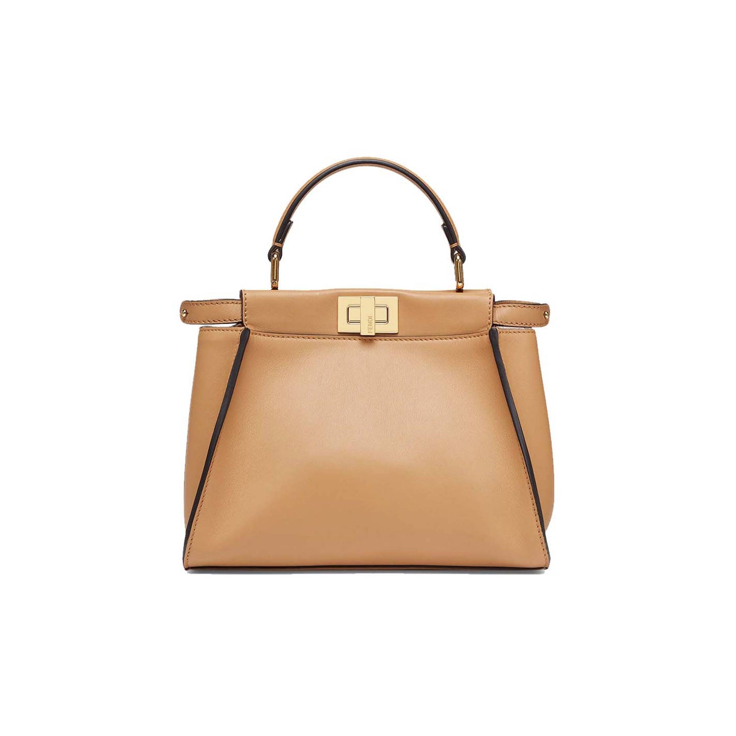F**di peekaboo mini - beige leather bag 8bn244ahjwf1f1l (23*18*11cm)