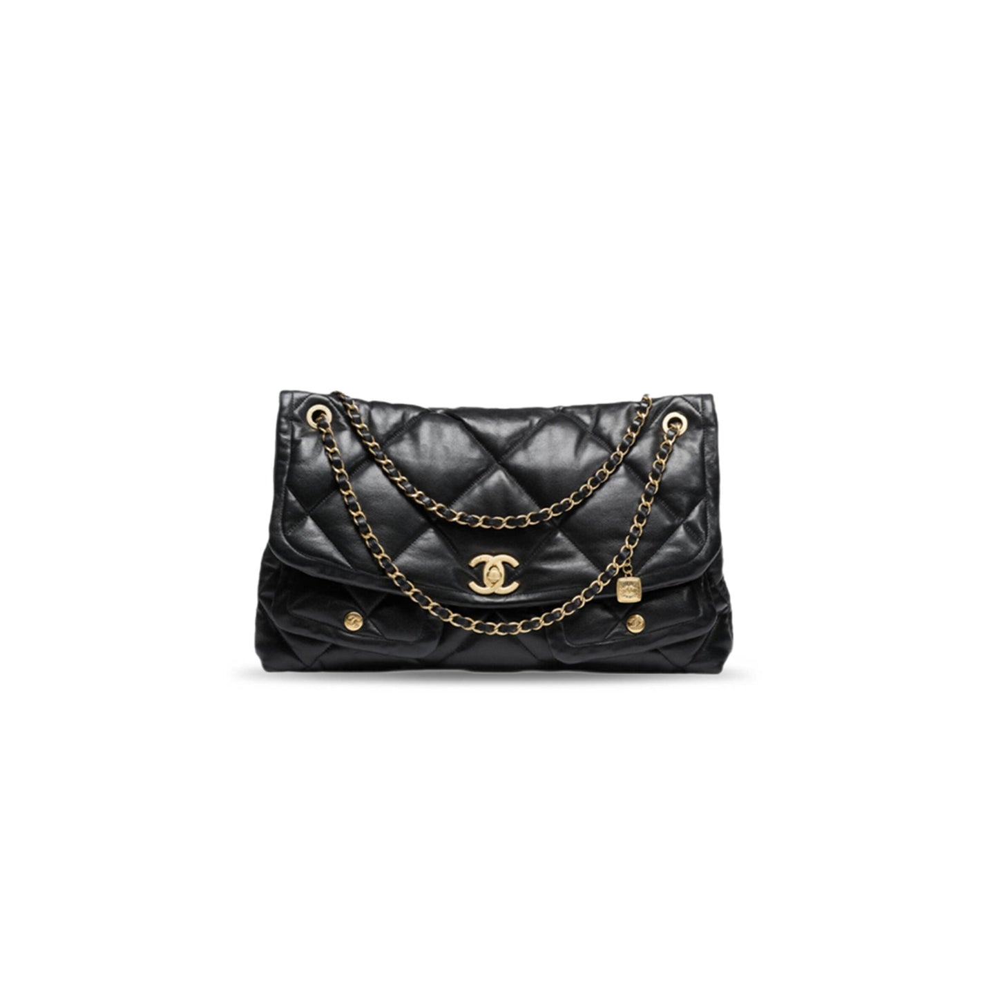 Ch**el 25k hobo maxi black shoulder bag as5727 (45*27*10cm)