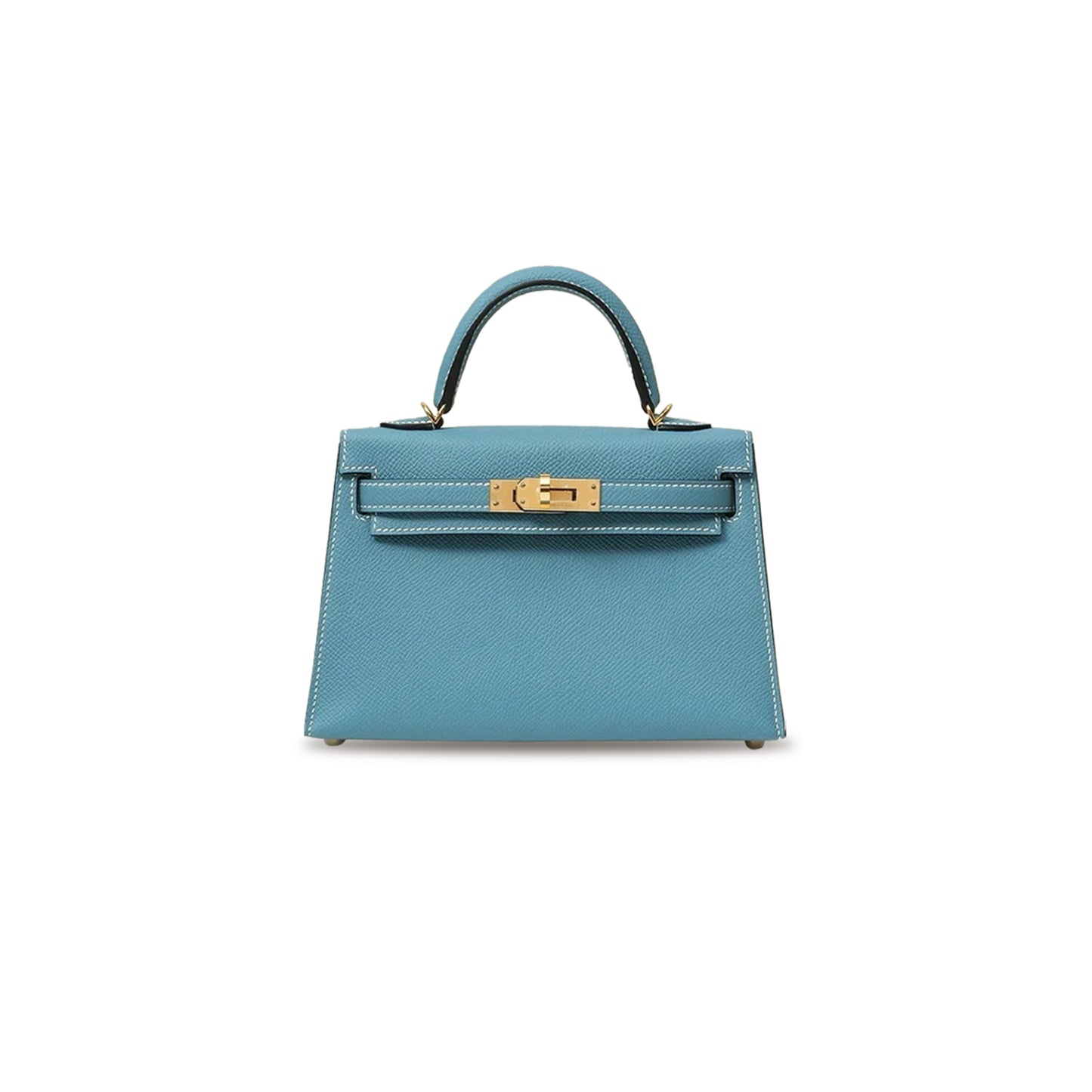 H**mes master mini kelly ii epsom duck blue gold buckle (19*12*5.5cm)